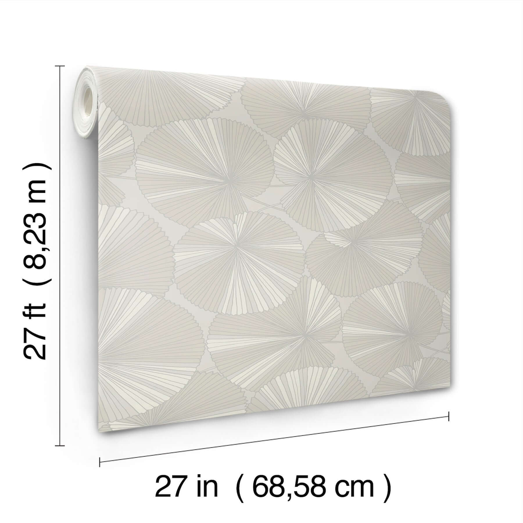 layered-lily-pads-wallpaper-grey-york-wallcoverings-nt6114 - York Wallcoverings Wallpaper