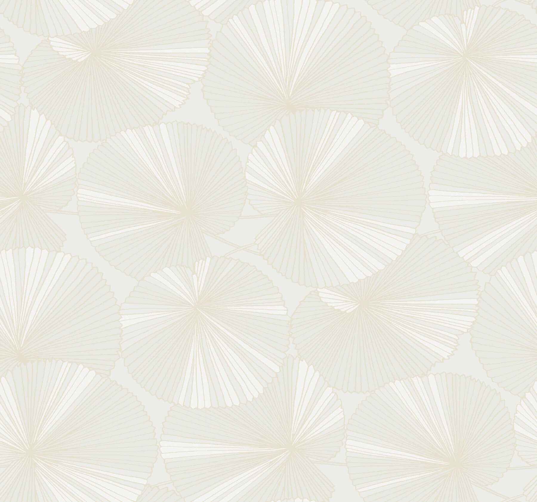 Layered White Lily Pads Wallpaper - York Wallcoverings - NT6112 - York Wallcoverings Wallpaper