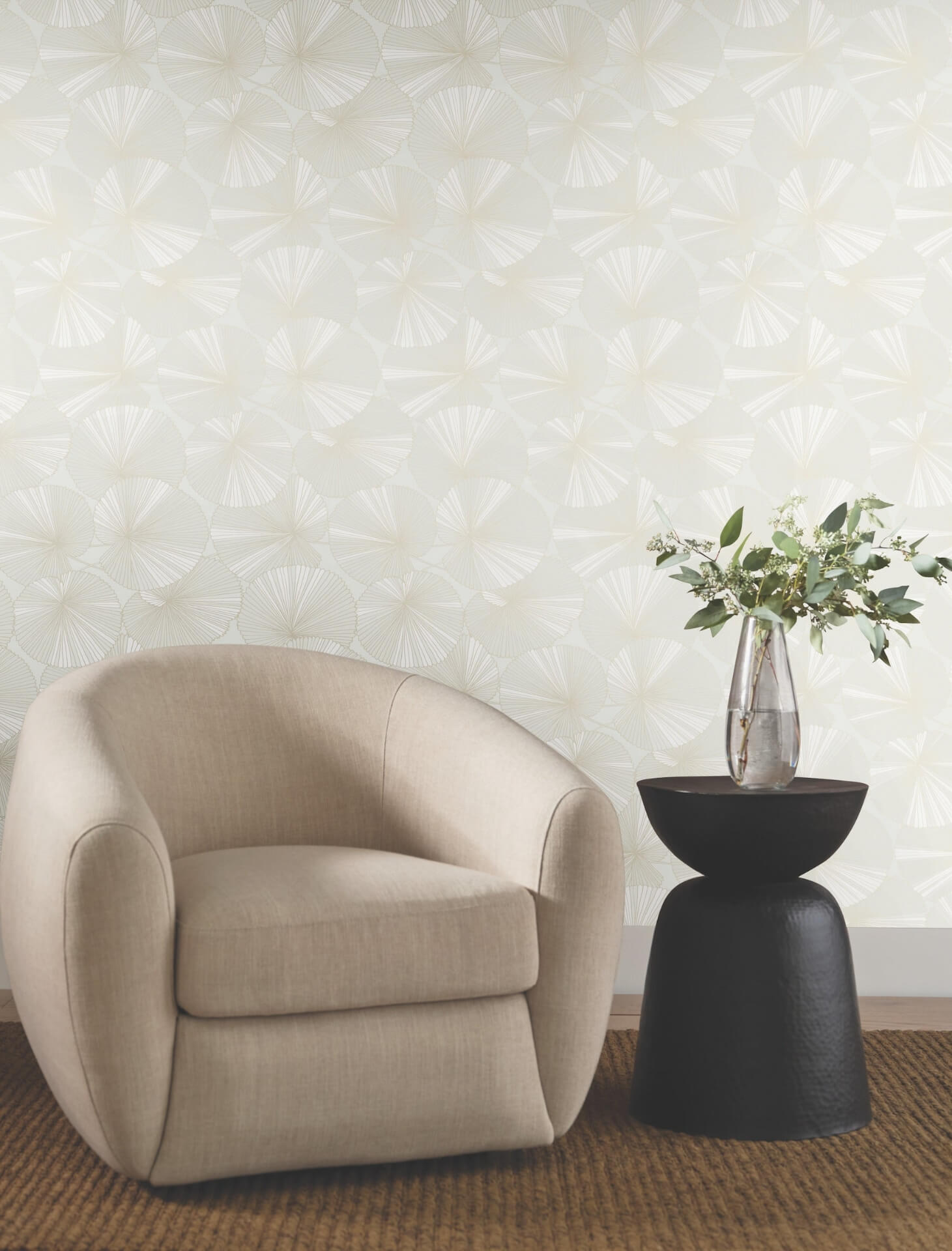 layered-white-lily-pads-wallpaper-york-wallcoverings-nt6112 - York Wallpaper Wallpaper