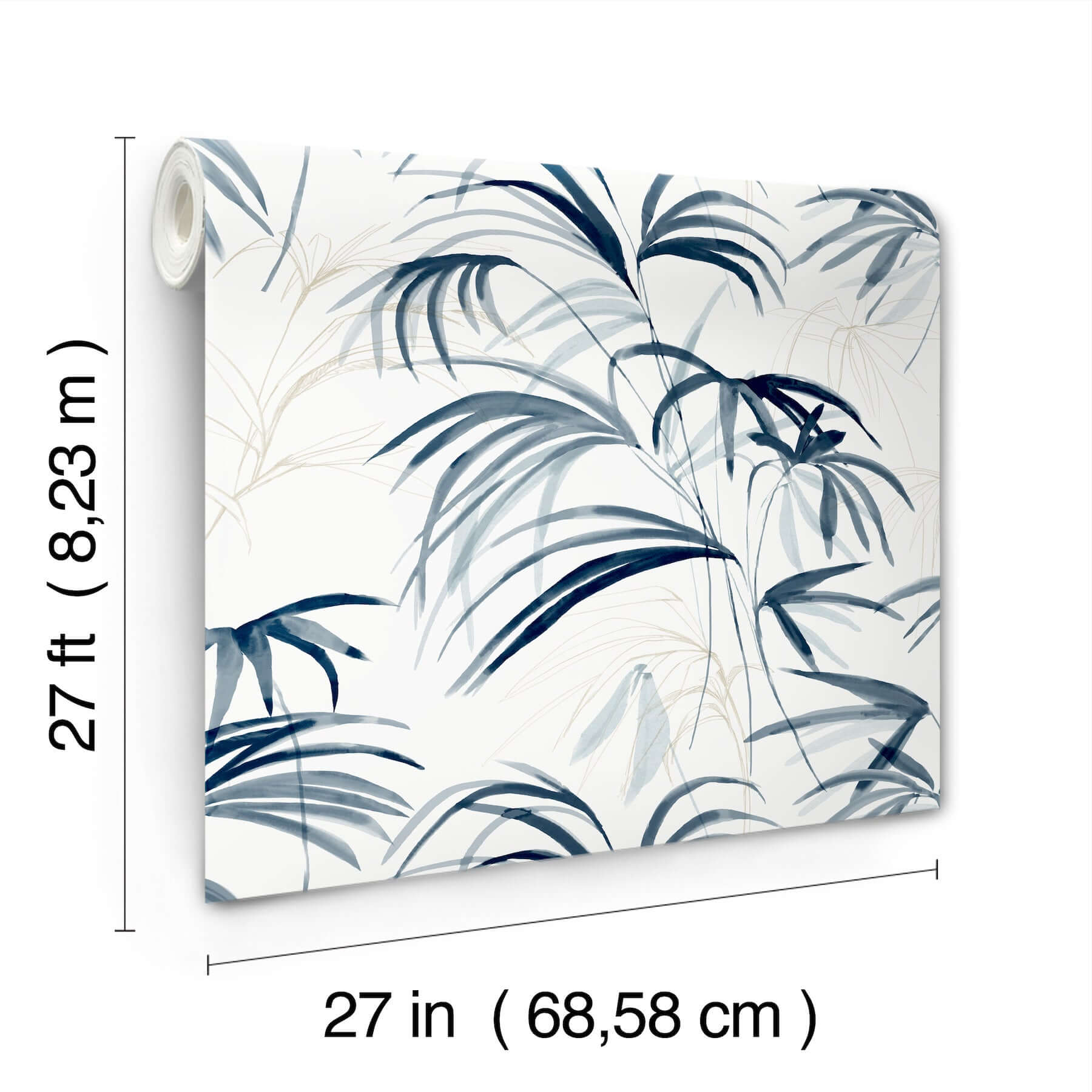 inky-blue-palms-wallpaper-york-wallcoverings-nt6122 - York Wallpaper Wallpaper