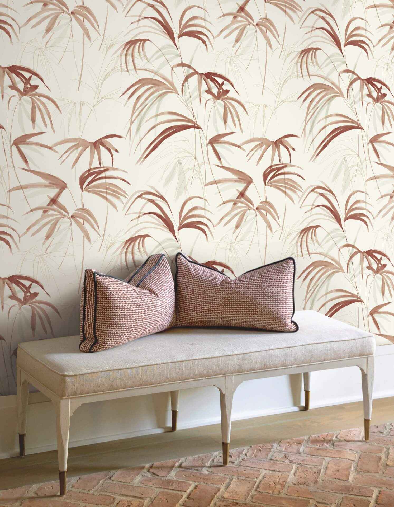 Inky Clay Palms Wallpaper - York Wallcoverings - NT6124 - York Wallcoverings Wallpaper