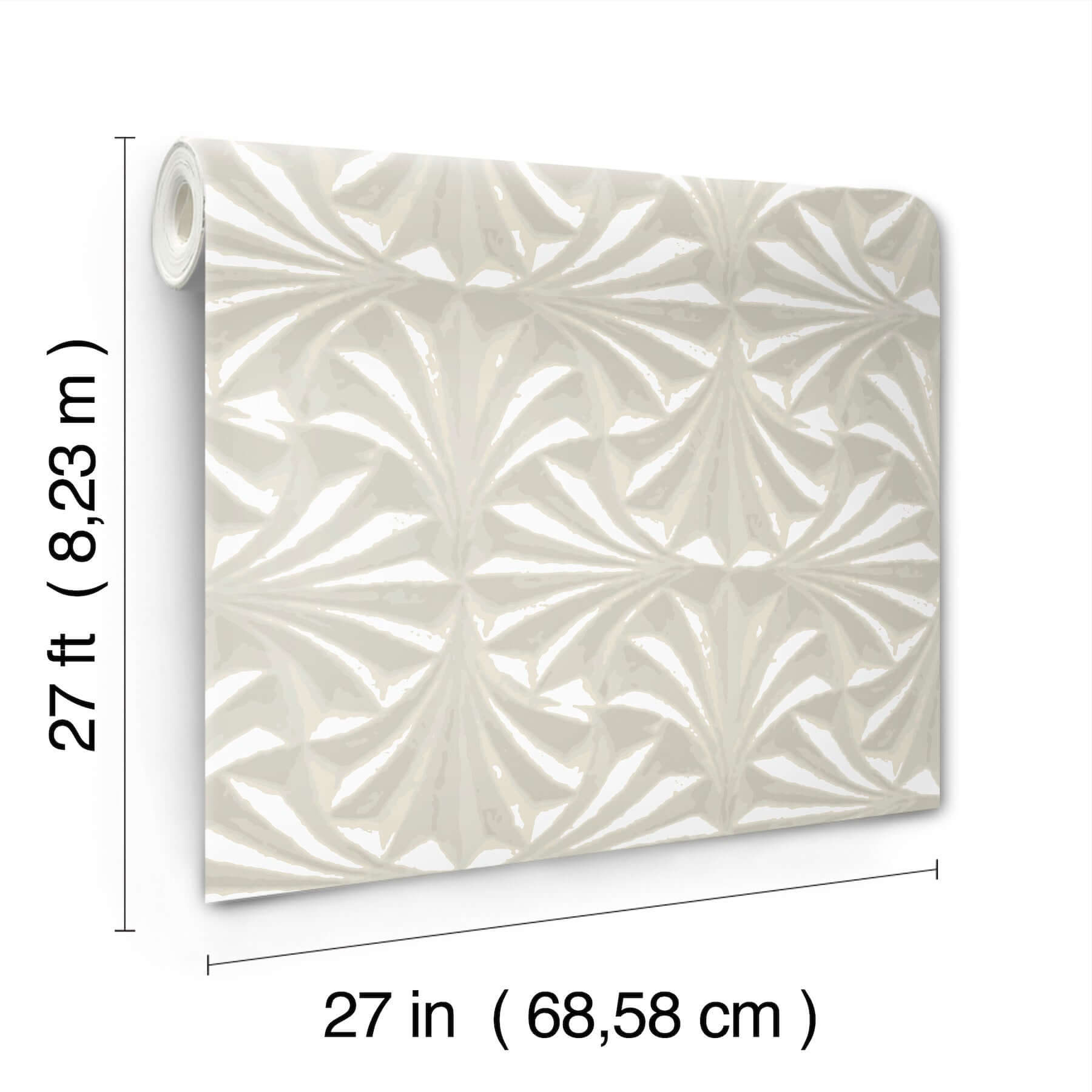 sculpted-fans-wallpaper-ivory-york-wallcoverings-nt6129 - York Wallcoverings Wallpaper