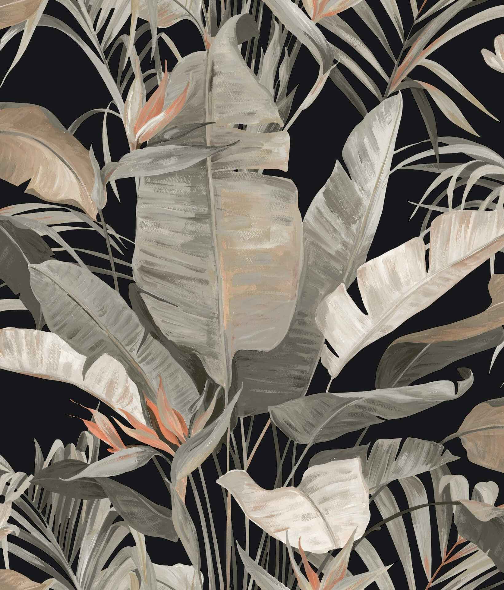 Tropical Black Cabana Wallpaper - York Wallcoverings - NT6135