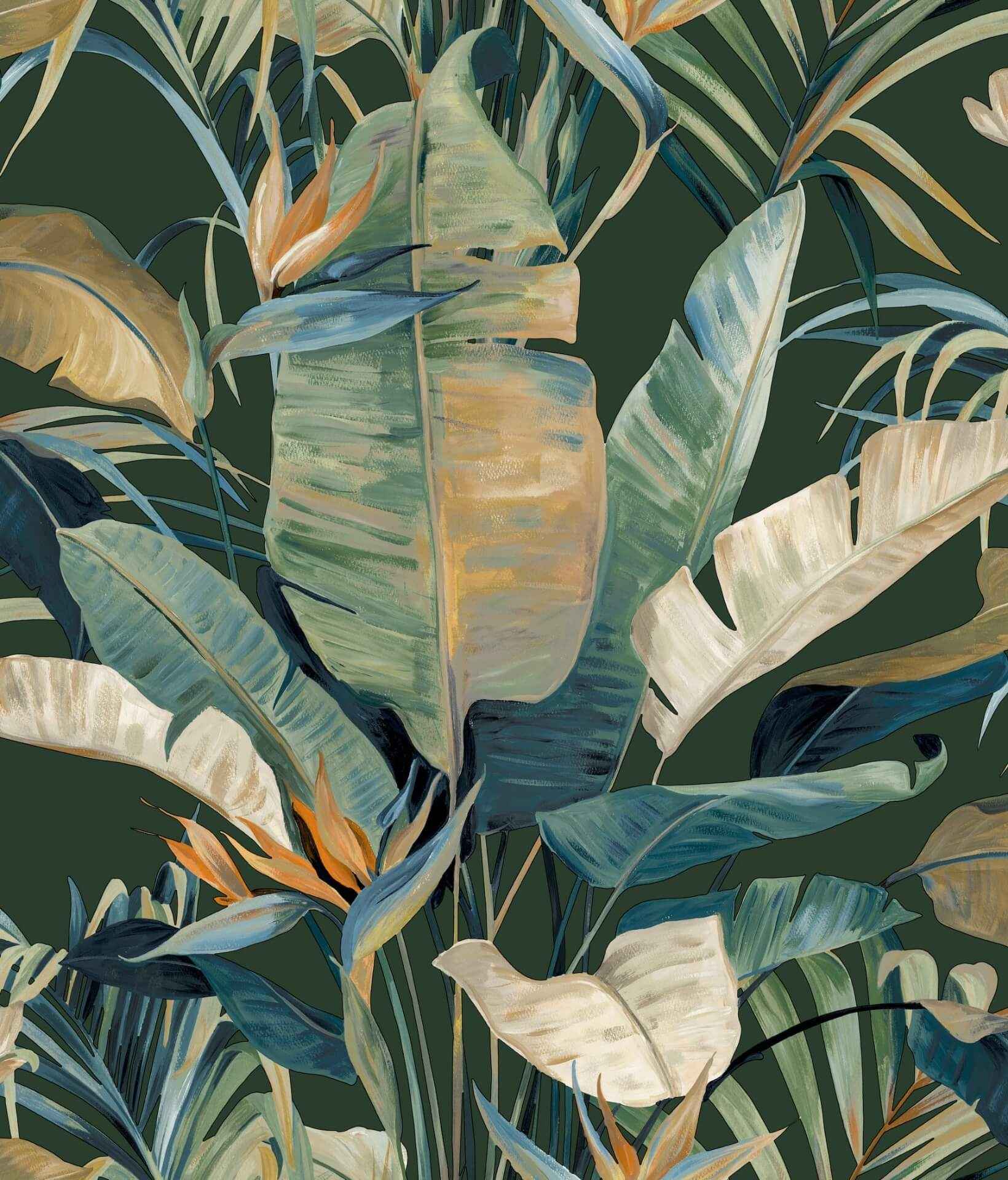 Tropical Green Cabana Wallpaper - York Wallcoverings - NT6136 - York Wallcoverings Wallpaper