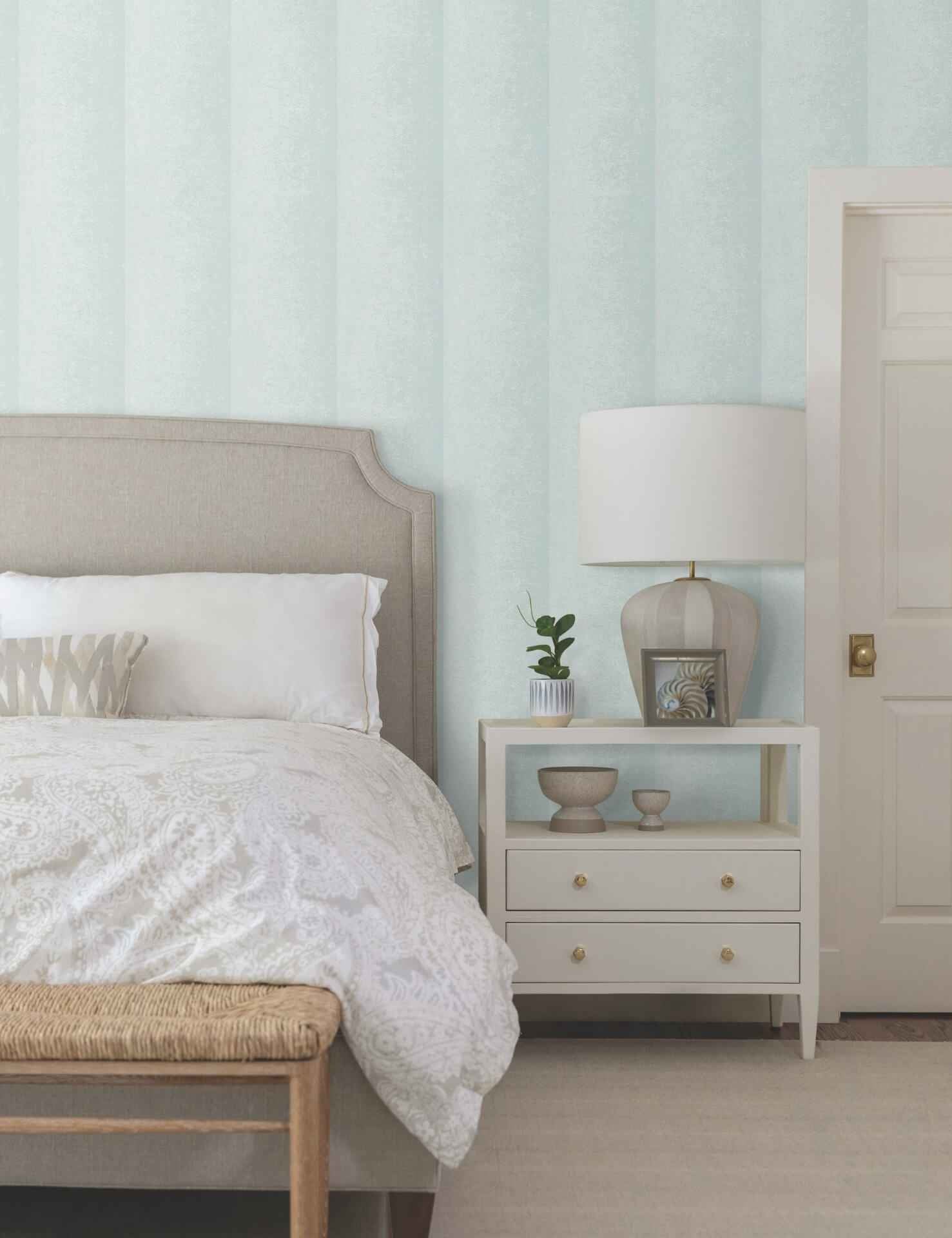 Particle Blue Stripe Wallpaper - York Wallcoverings - NT6164 - York Wallcoverings Wallpaper