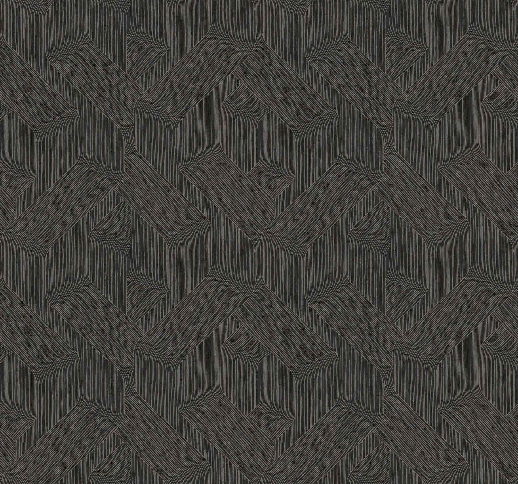 Fine Line Black Geometric Wallpaper - York Wallcoverings - NT6192 - York Wallcoverings Wallpaper