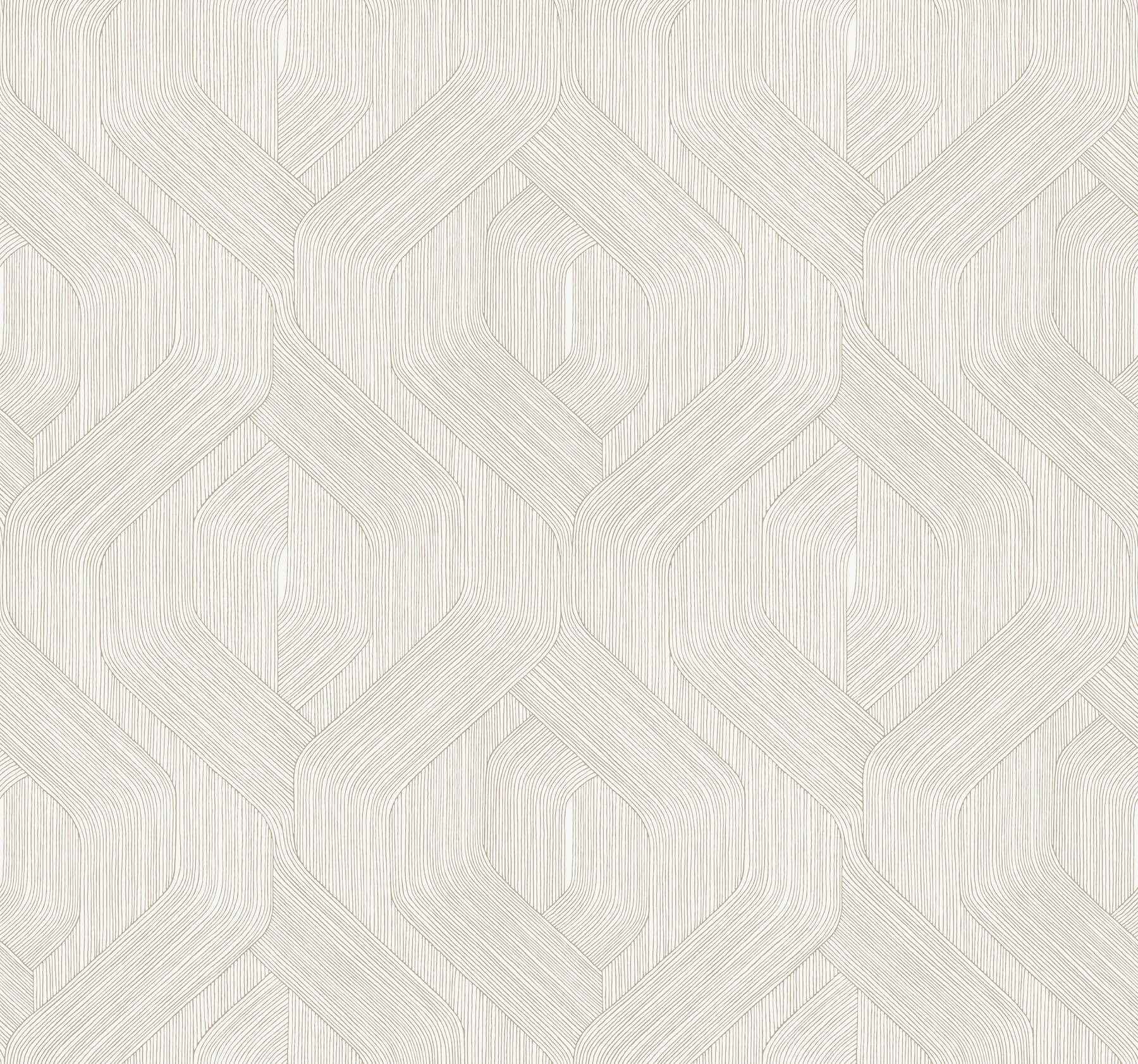 Fine Line Taupe Geometric Wallpaper - York Wallcoverings - NT6193