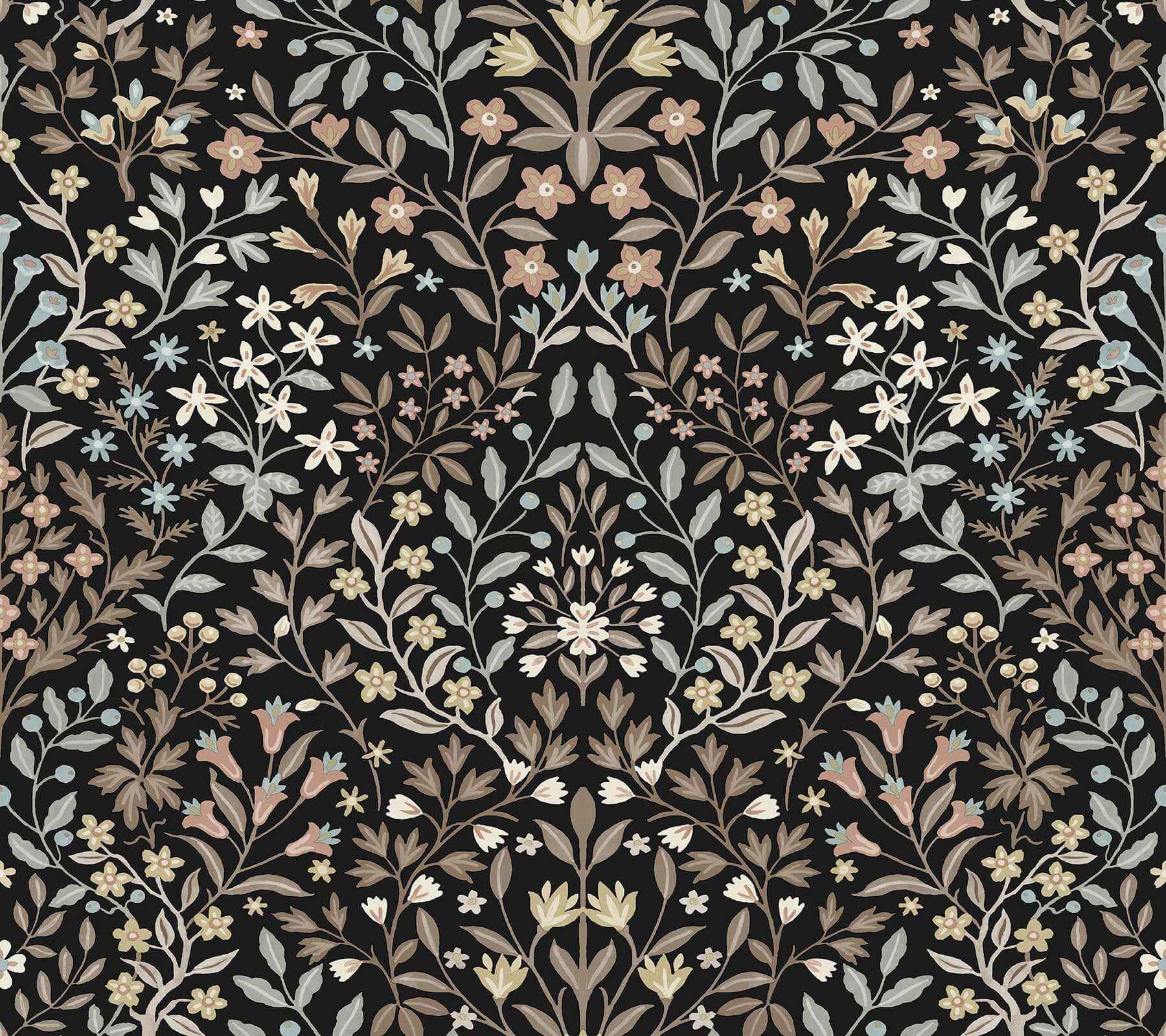 Garden Black & Neutral Terrace Wallpaper - York Wallcoverings - MF4725 - York Wallcoverings Wallpaper