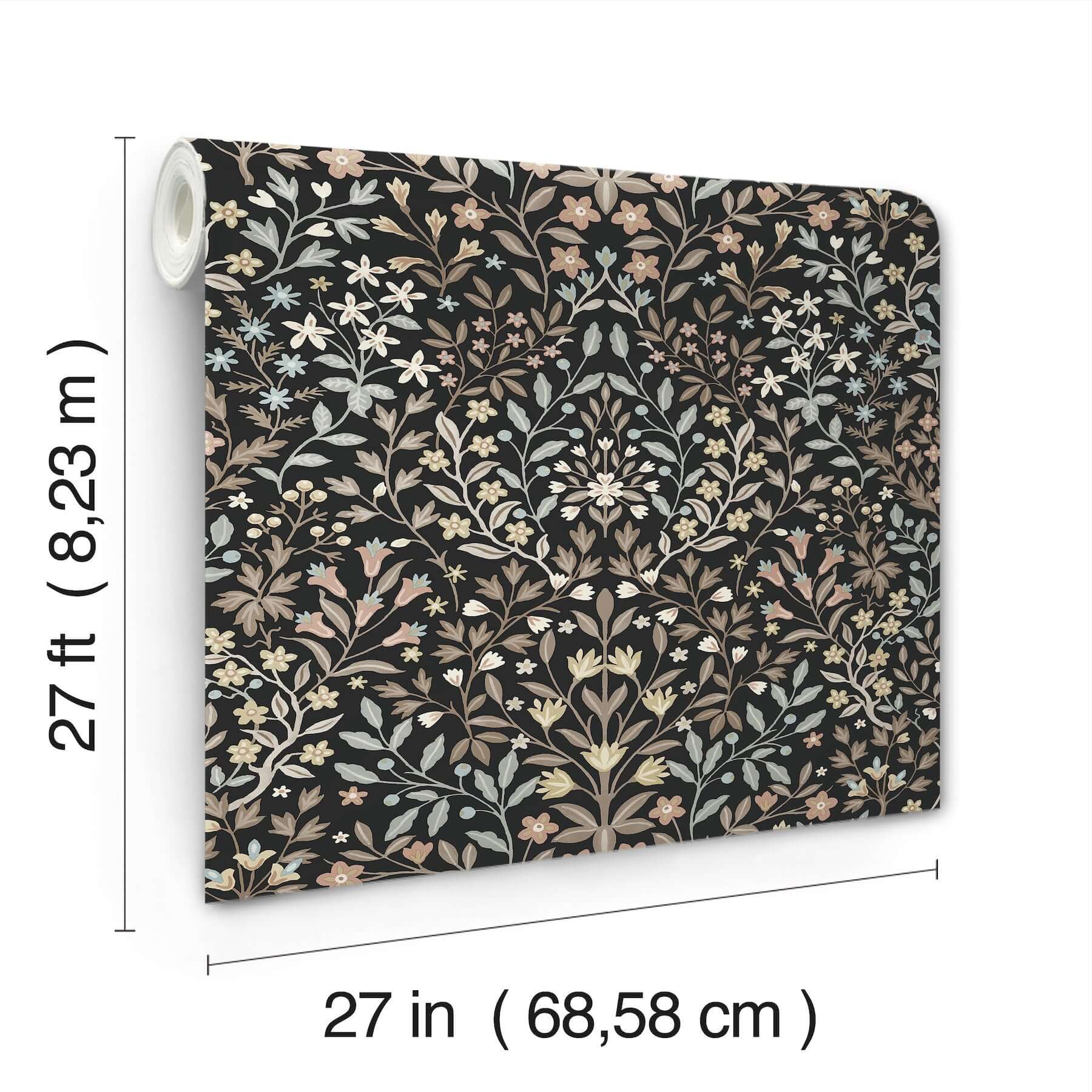 garden-black-neutral-terrace-wallpaper-york-wallcoverings-mf4725 - York Wallpaper Wallpaper
