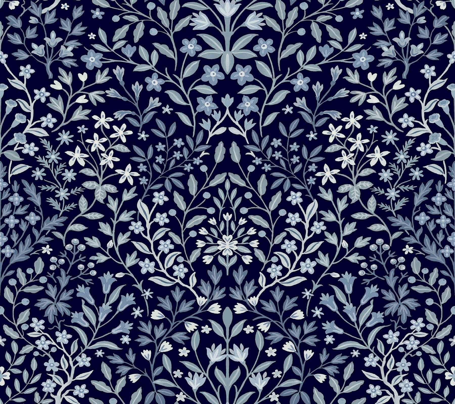 Garden Blue Terrace Wallpaper - York Wallcoverings - MF4723