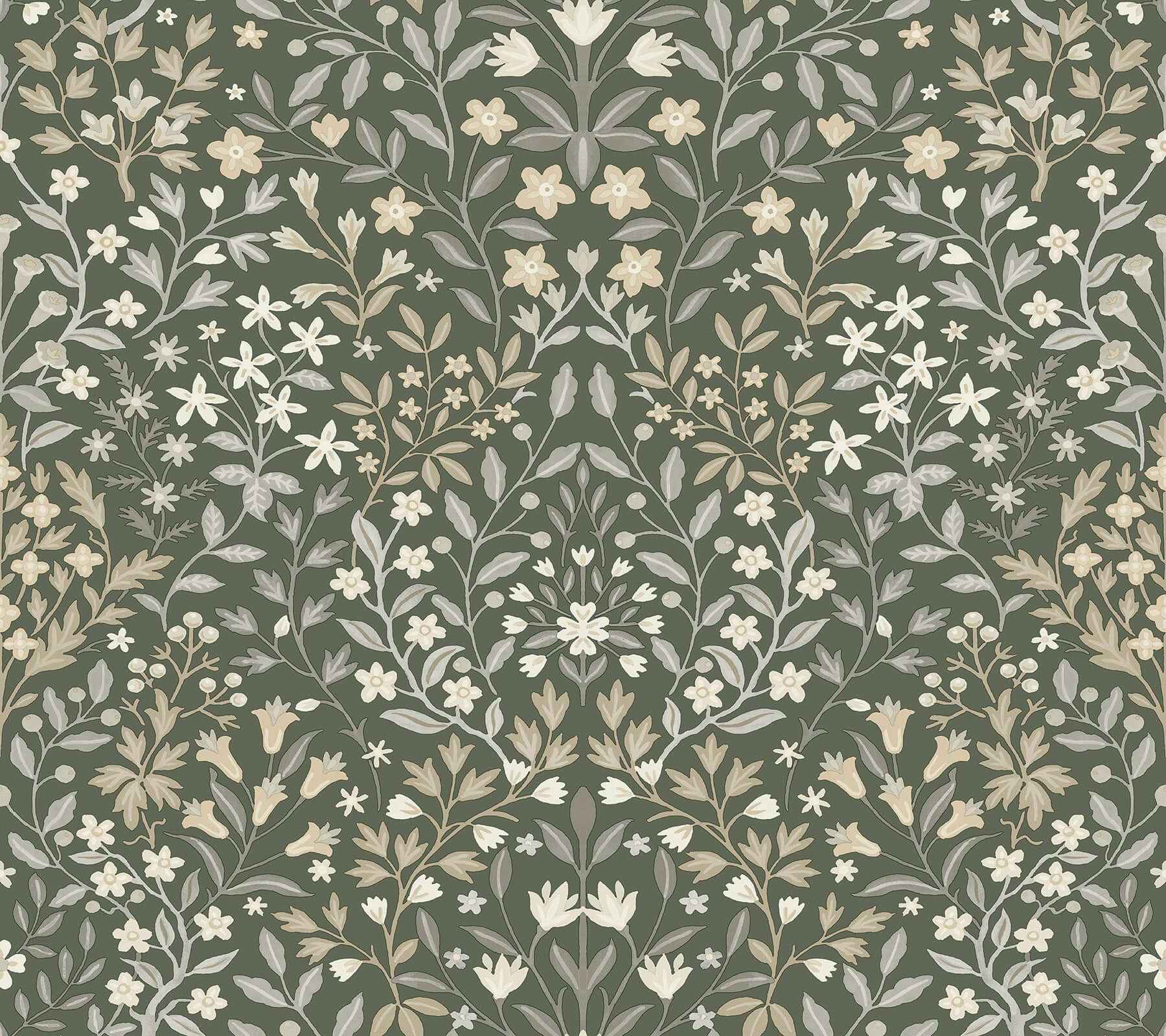 Garden Terrace Olive Wallpaper - York Wallcoverings - MF4722