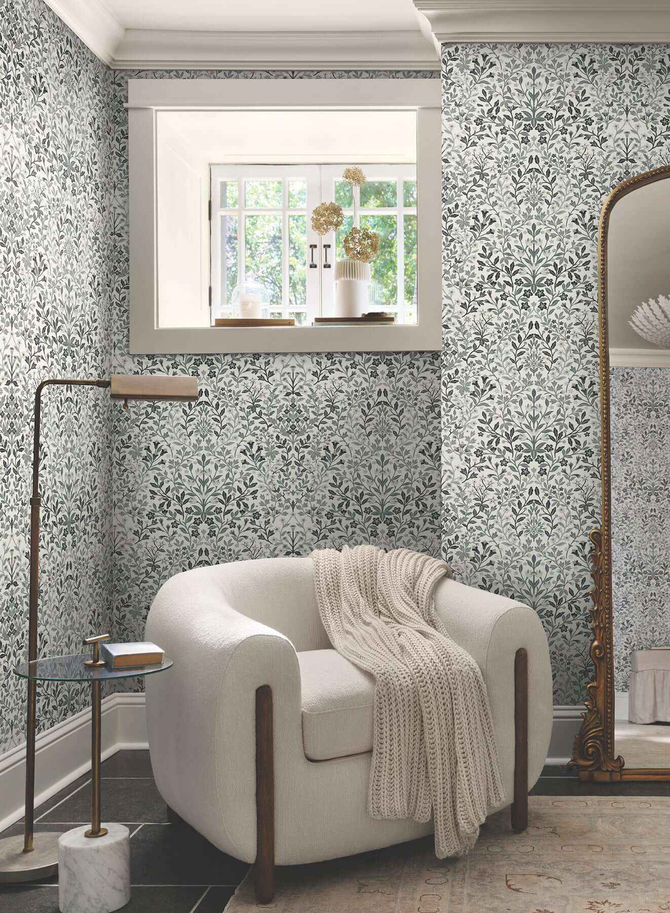 Garden White & Black Terrace Wallpaper - York Wallcoverings - MF4724 - York Wallcoverings Wallpaper