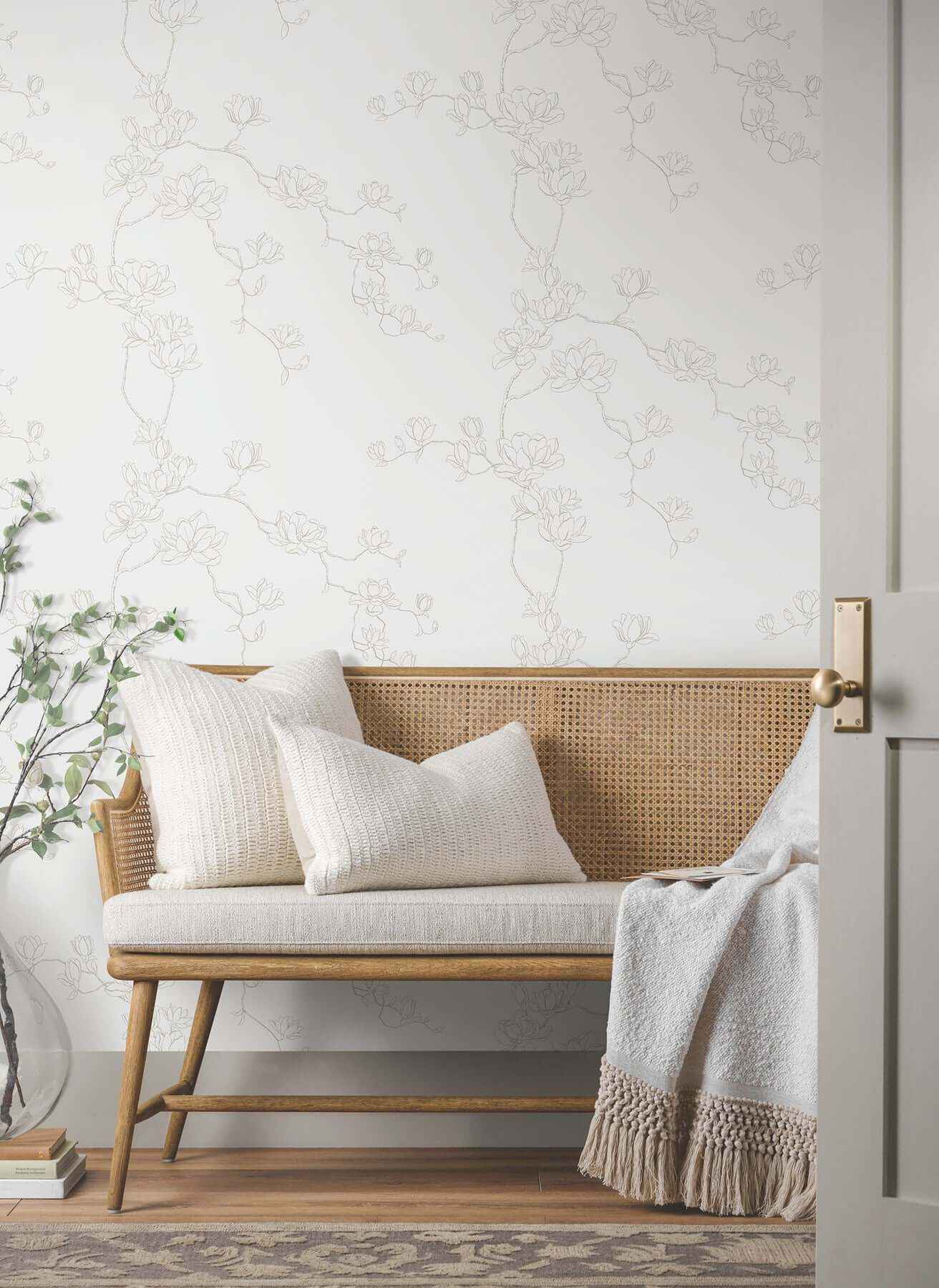 Magnolia Beige Branches Wallpaper - York Wallcoverings - MF4732 - York Wallcoverings Wallpaper