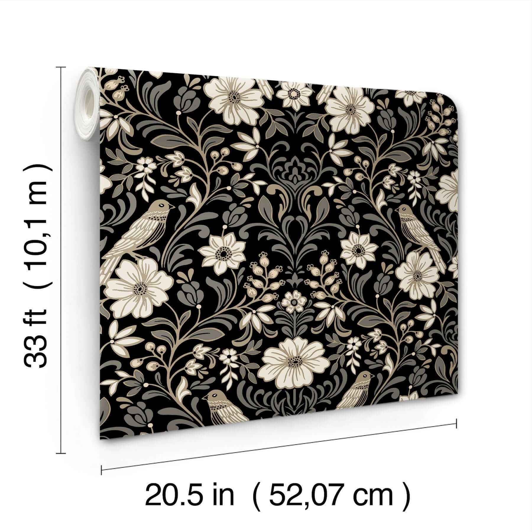 Colette Black Wallpaper - York Wallcoverings - MF4742 - York Wallcoverings Wallpaper