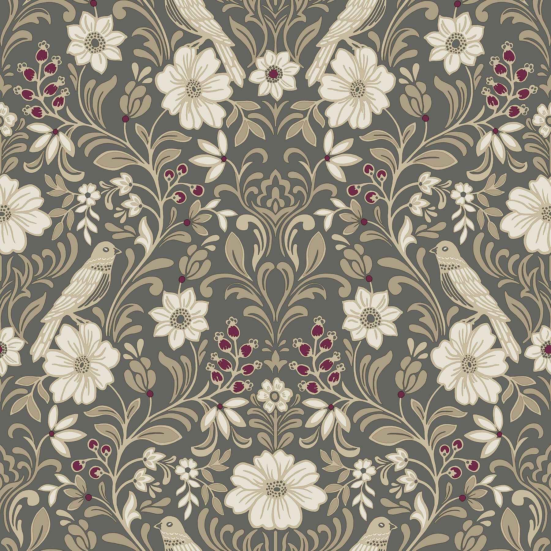 Colette Charcoal Wallpaper - York Wallcoverings - MF4743 - York Wallcoverings Wallpaper