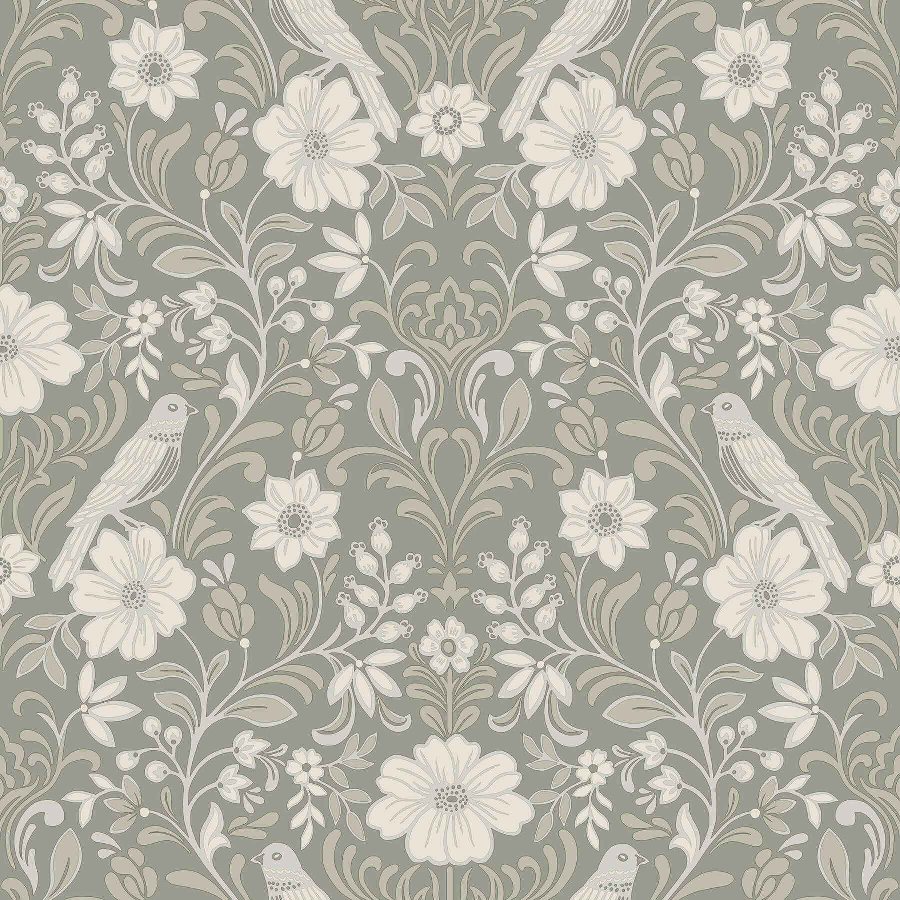 Colette Grey Wallpaper - York Wallcoverings - MF4746 - York Wallcoverings Wallpaper