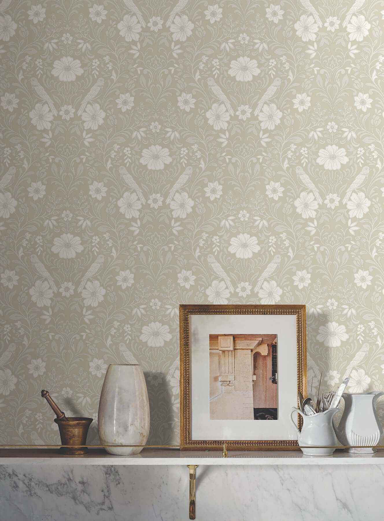Colette Linen Wallpaper - York Wallcoverings - MF4744 - York Wallcoverings Wallpaper