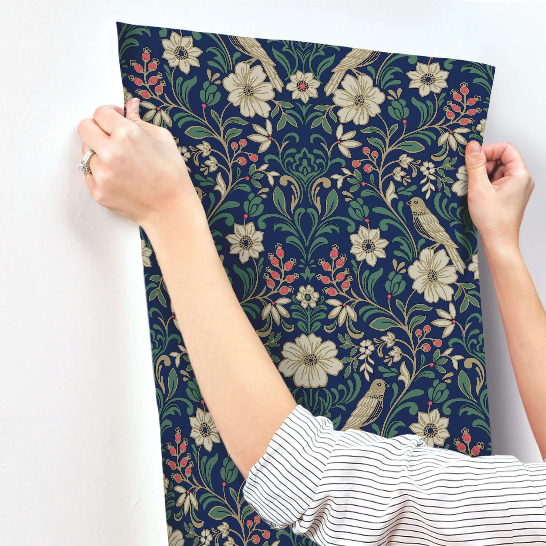 colette-navy-wallpaper-york-wallcoverings-mf4745 - York Wallcoverings Wallpaper