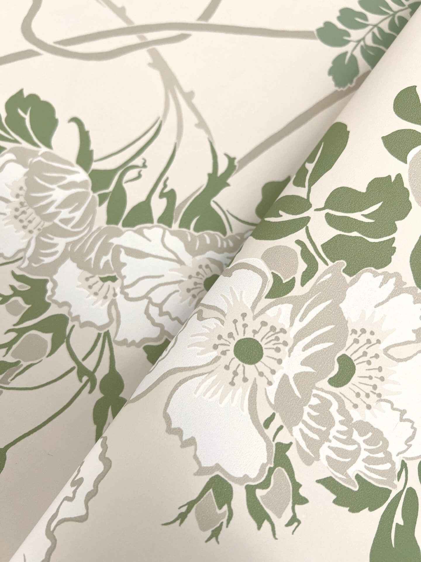 Gwendolyn Ecru & Green Wallpaper - York Wallcoverings - MF4751 - York Wallcoverings Wallpaper