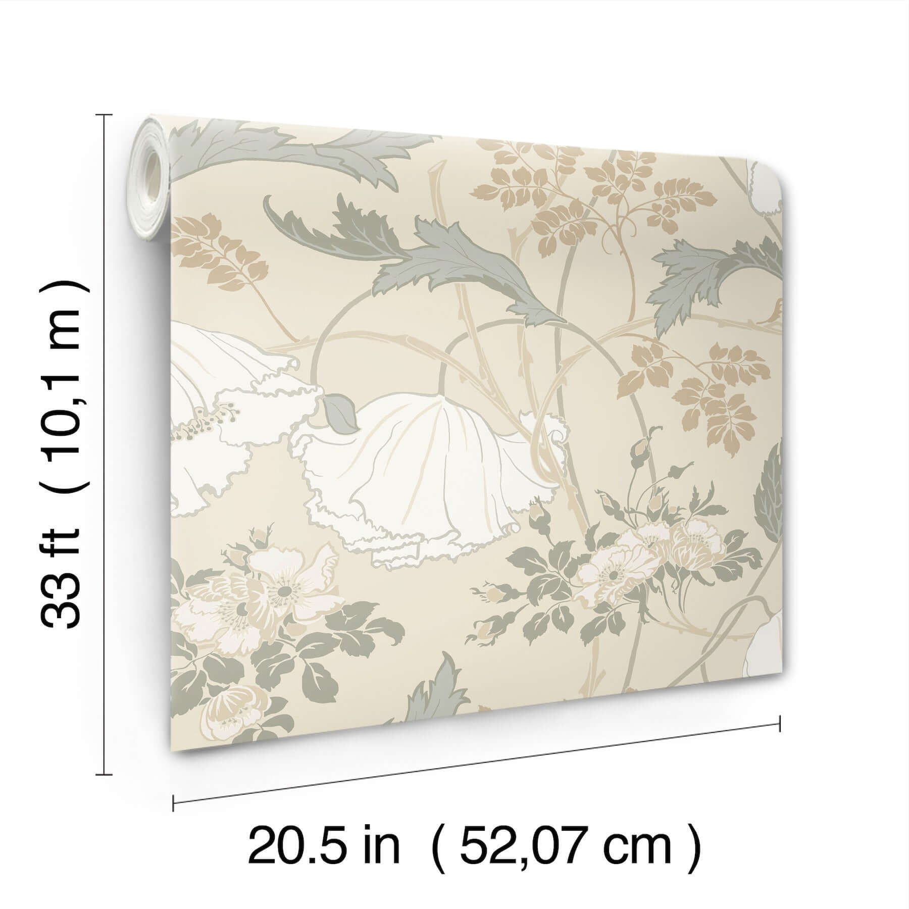 gwendolyn-ivory-grey-wallpaper-york-wallcoverings-mf4753 - York Wallpaper Wallpaper