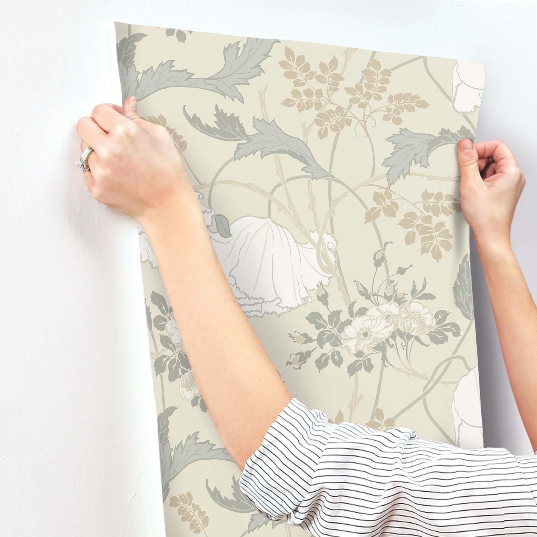gwendolyn-ivory-grey-wallpaper-york-wallcoverings-mf4753 - York Wallpaper Wallpaper