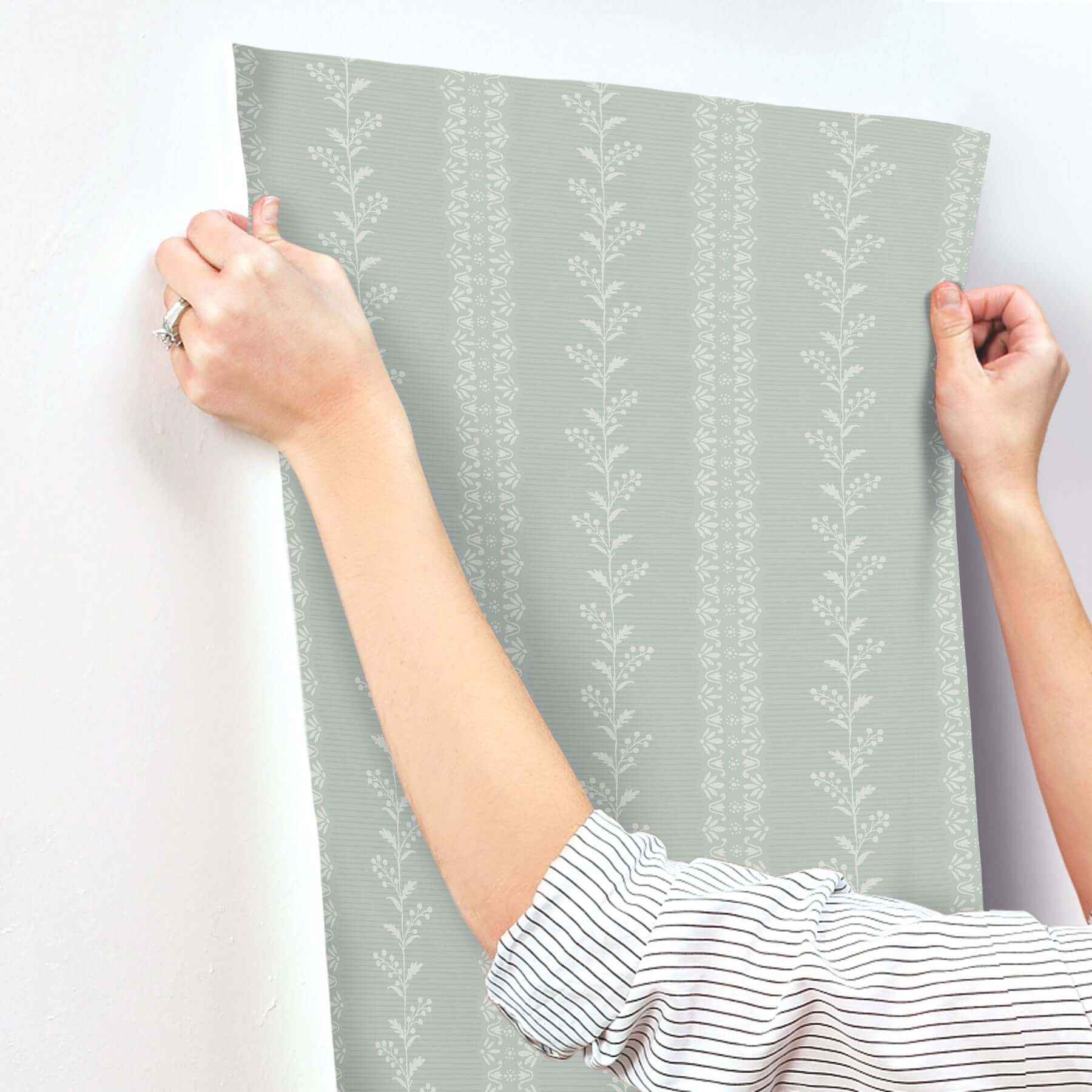 Everleigh Sage Wallpaper - York Wallcoverings - MF4762 - York Wallcoverings Wallpaper