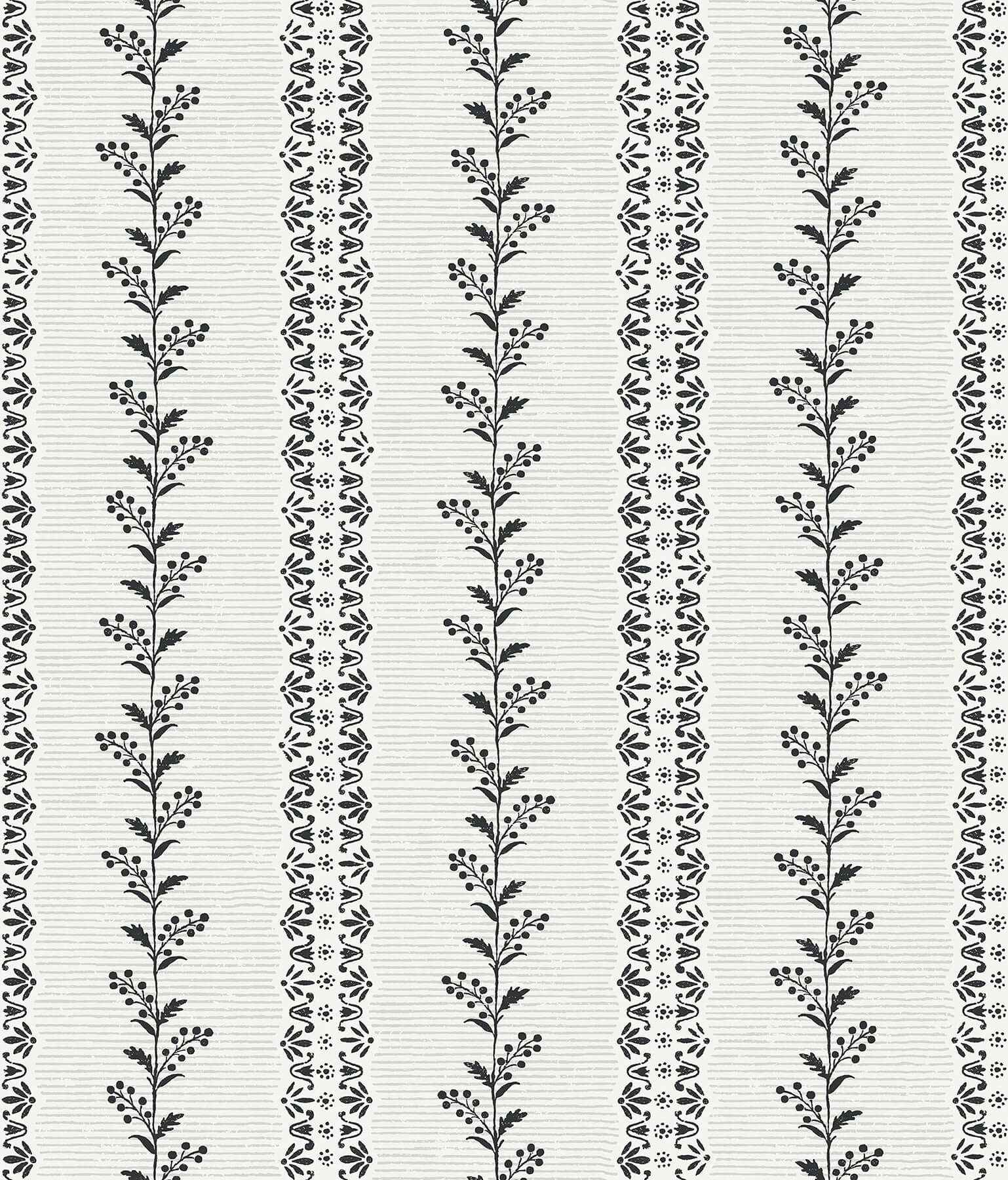 Everleigh White & Black Wallpaper - York Wallcoverings - MF4761 - York Wallcoverings Wallpaper