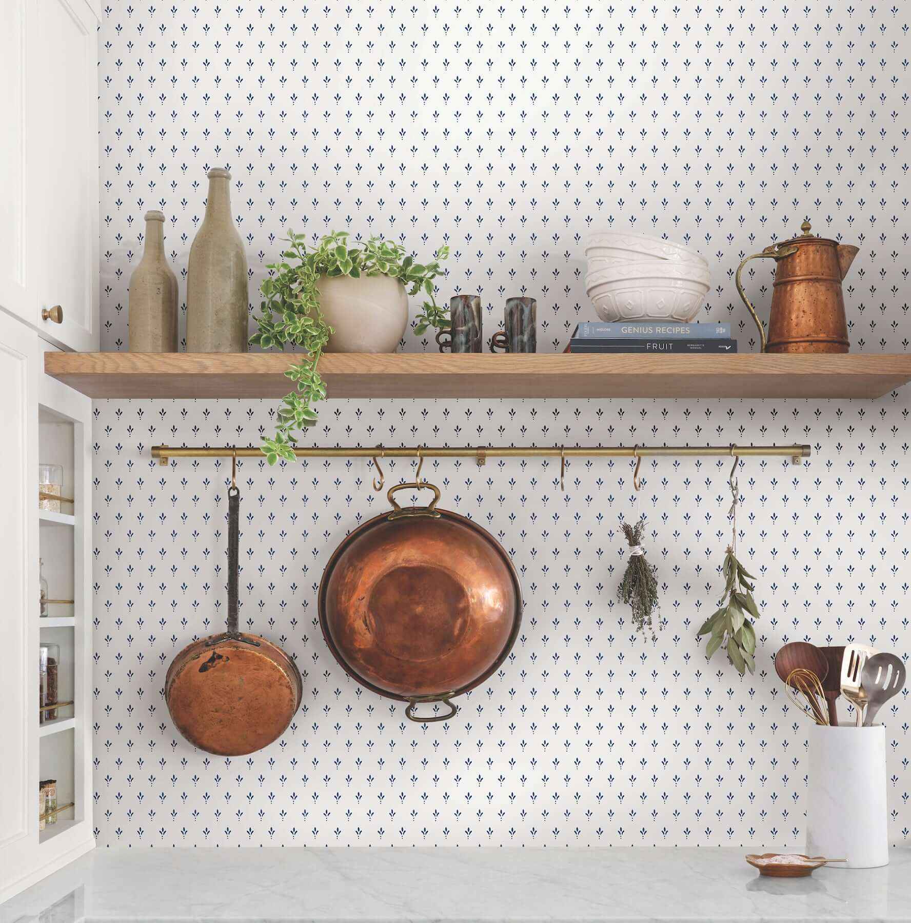Charm Blue Wallpaper - York Wallcoverings - MF4772 - York Wallcoverings Wallpaper