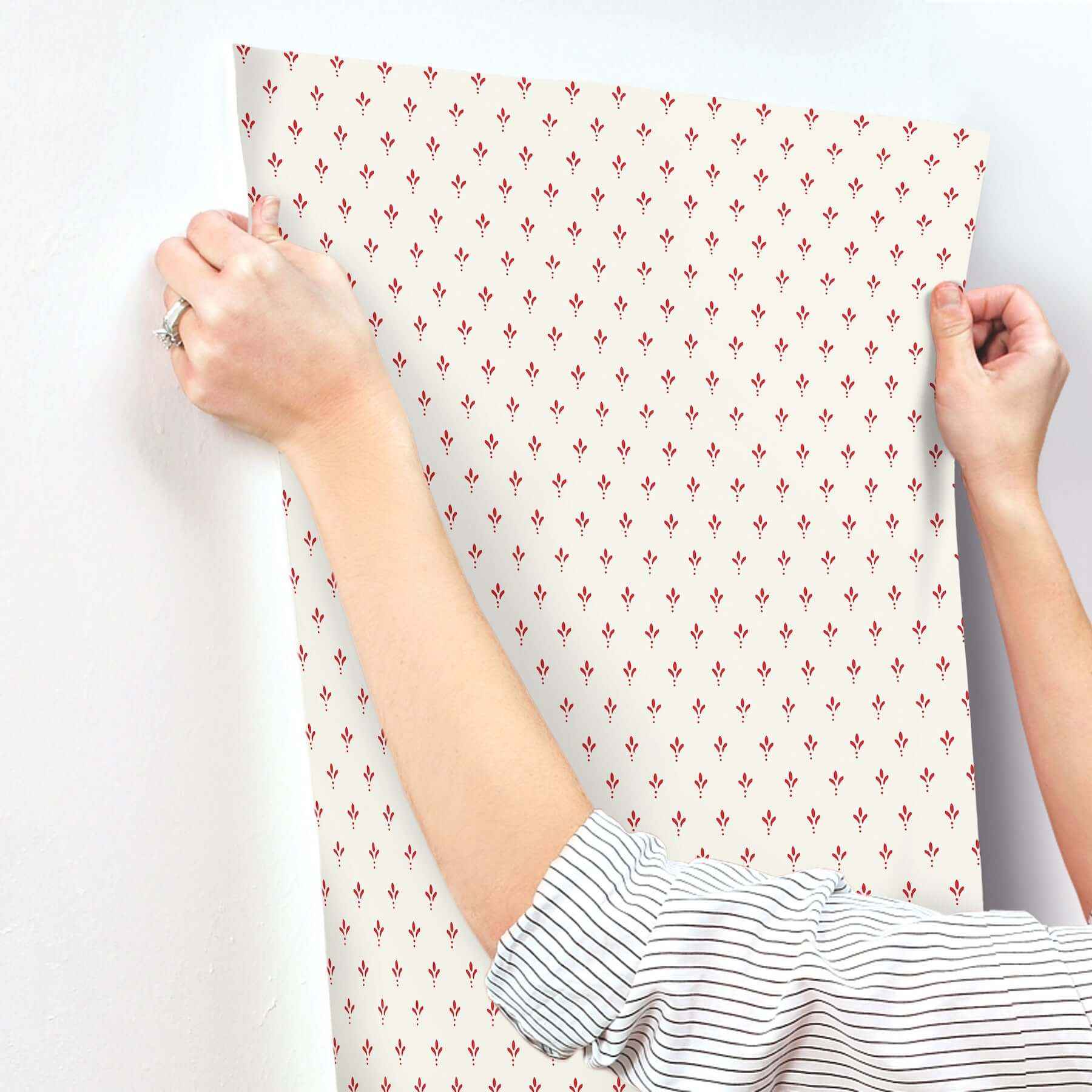 Charm Red Wallpaper - York Wallcoverings - MF4771 - York Wallcoverings Wallpaper