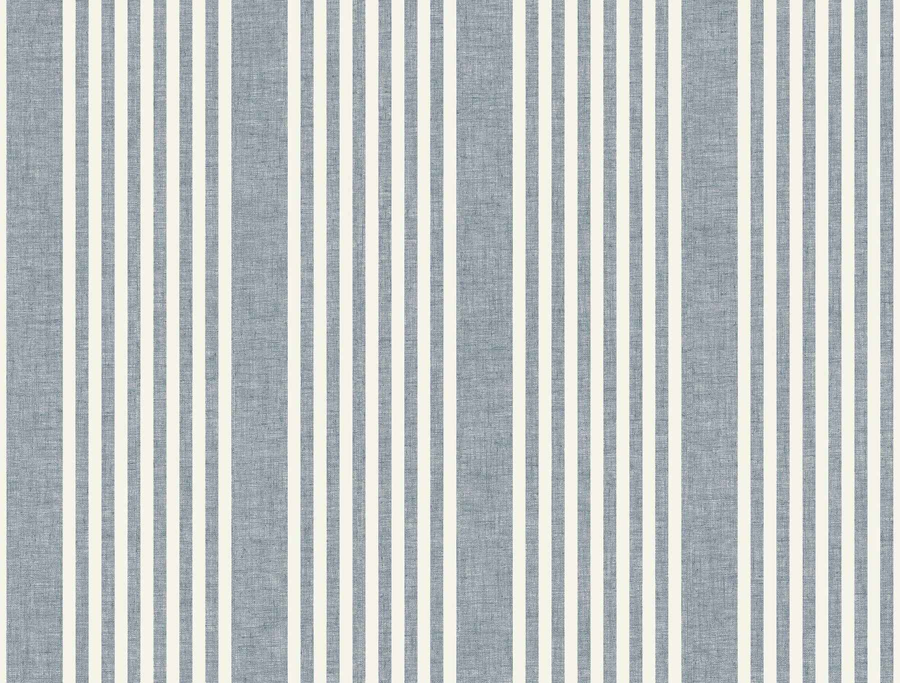 French Navy Linen Stripe Wallpaper - York Wallcoverings - MF4768