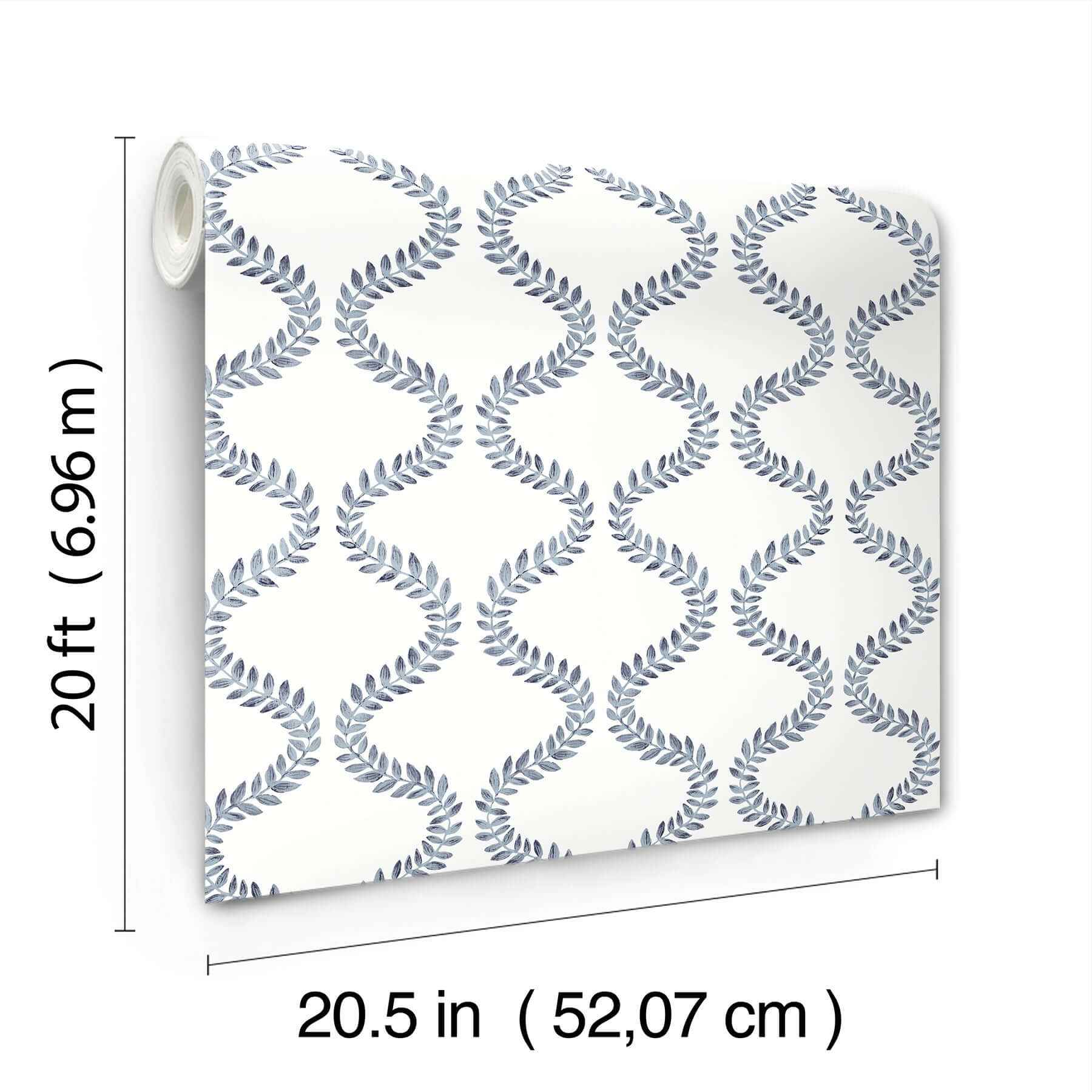 Florentine Blue Vine Trellis Peel & Stick Wallpaper - York Wallcoverings - PSW1573RL - York Wallcoverings P&S Wallpaper