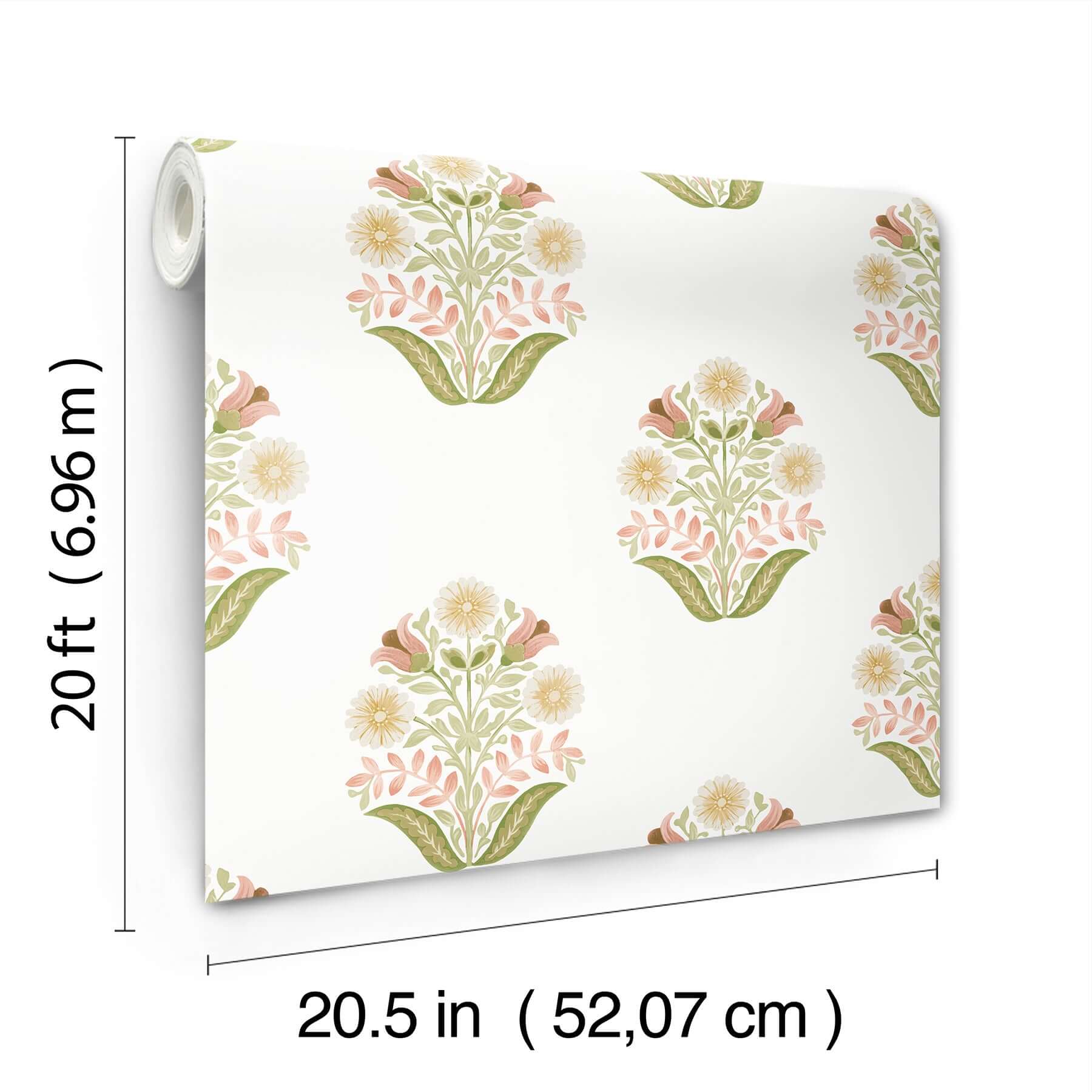 sophie-pink-floral-medallion-peel-stick-wallpaper-york-wallcoverings-psw1577rl - York Wallcoverings P&S Wallpaper