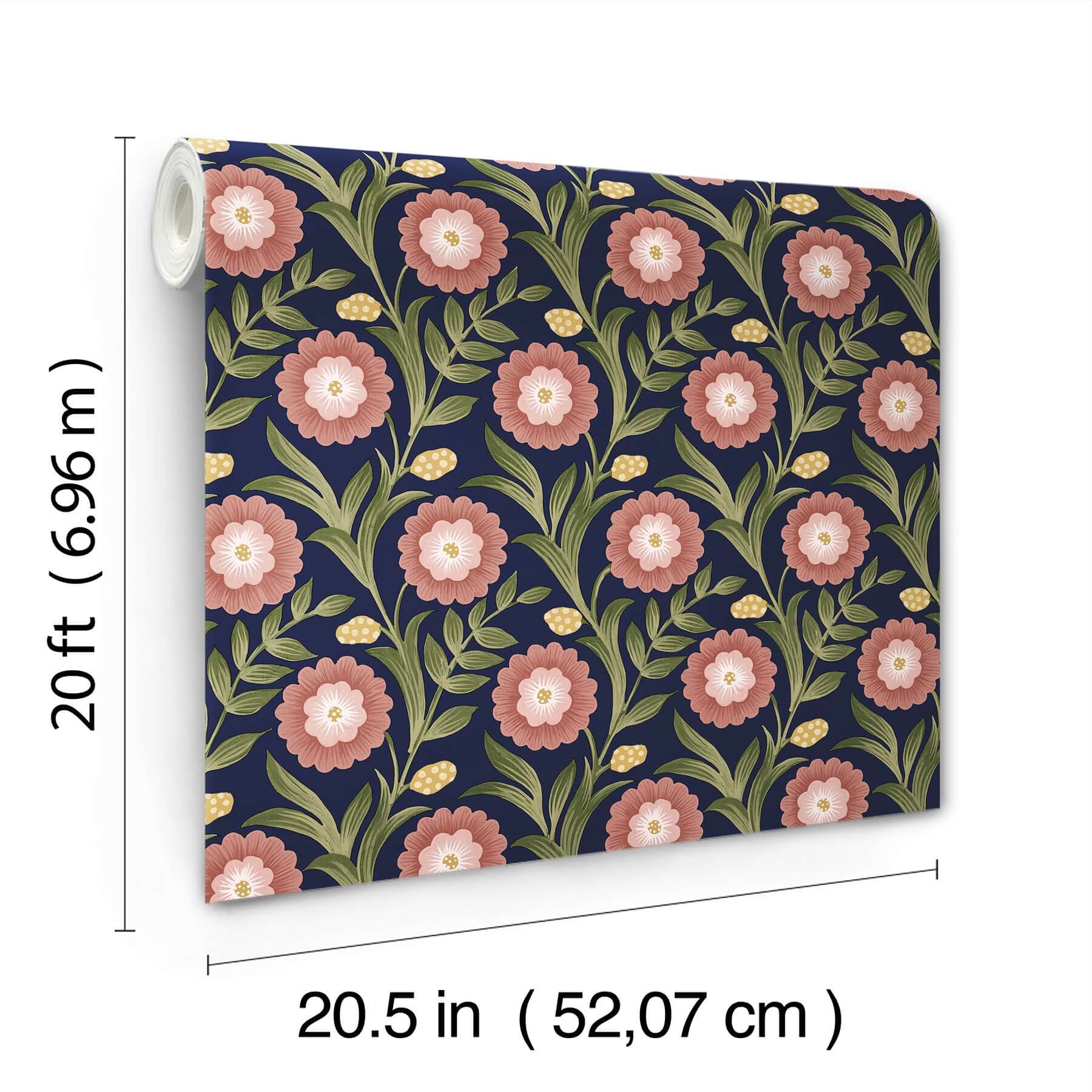 lillian-blue-floral-vine-peel-stick-wallpaper-york-wallcoverings-psw1580rl - York Wallpaper Wallpaper