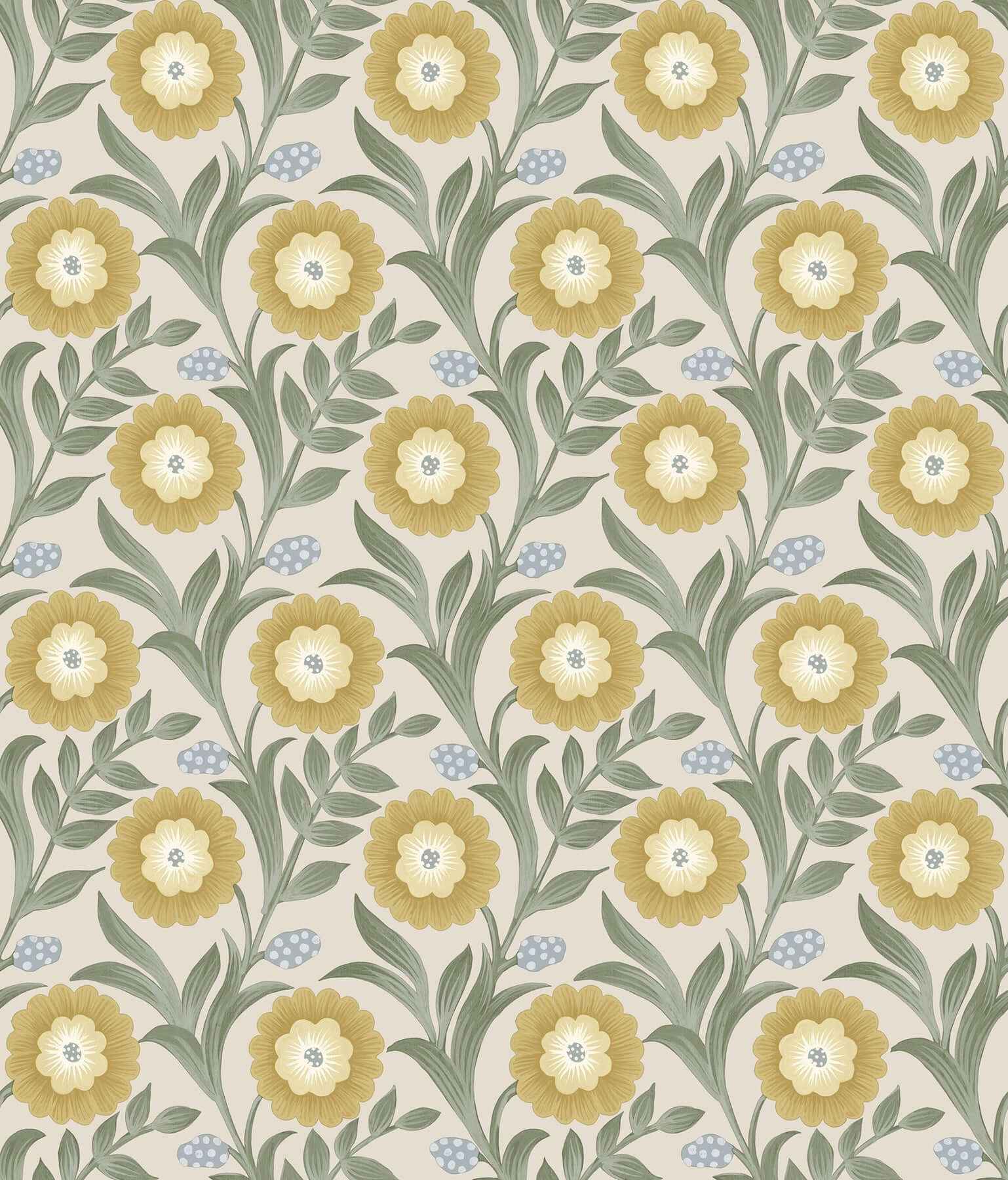 Lillian Sage Floral Vine Peel & Stick Wallpaper - York Wallcoverings - PSW1579RL - York Wallcoverings P&S Wallpaper