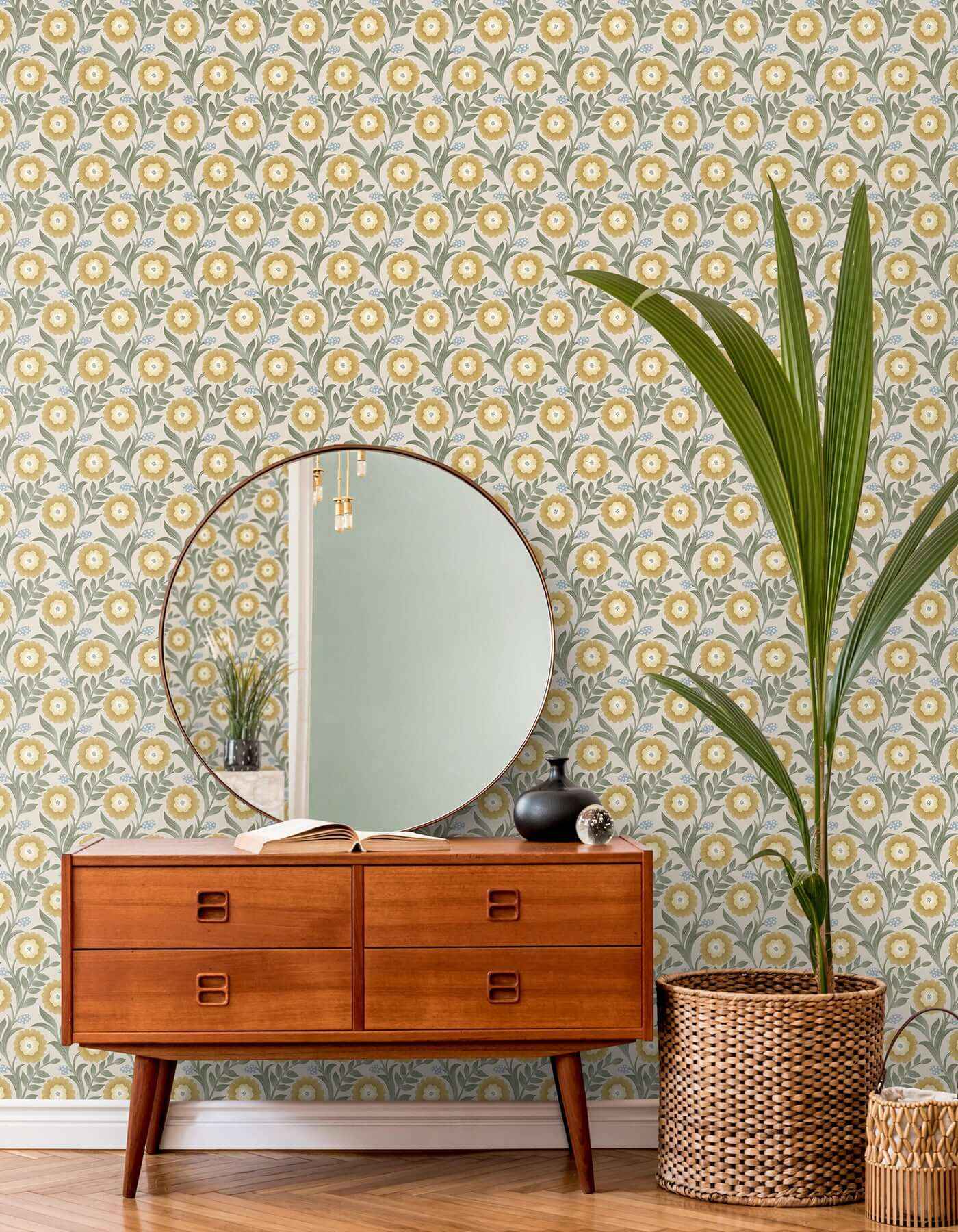 Lillian Sage Floral Vine Peel & Stick Wallpaper - York Wallcoverings - PSW1579RL - York Wallcoverings P&S Wallpaper
