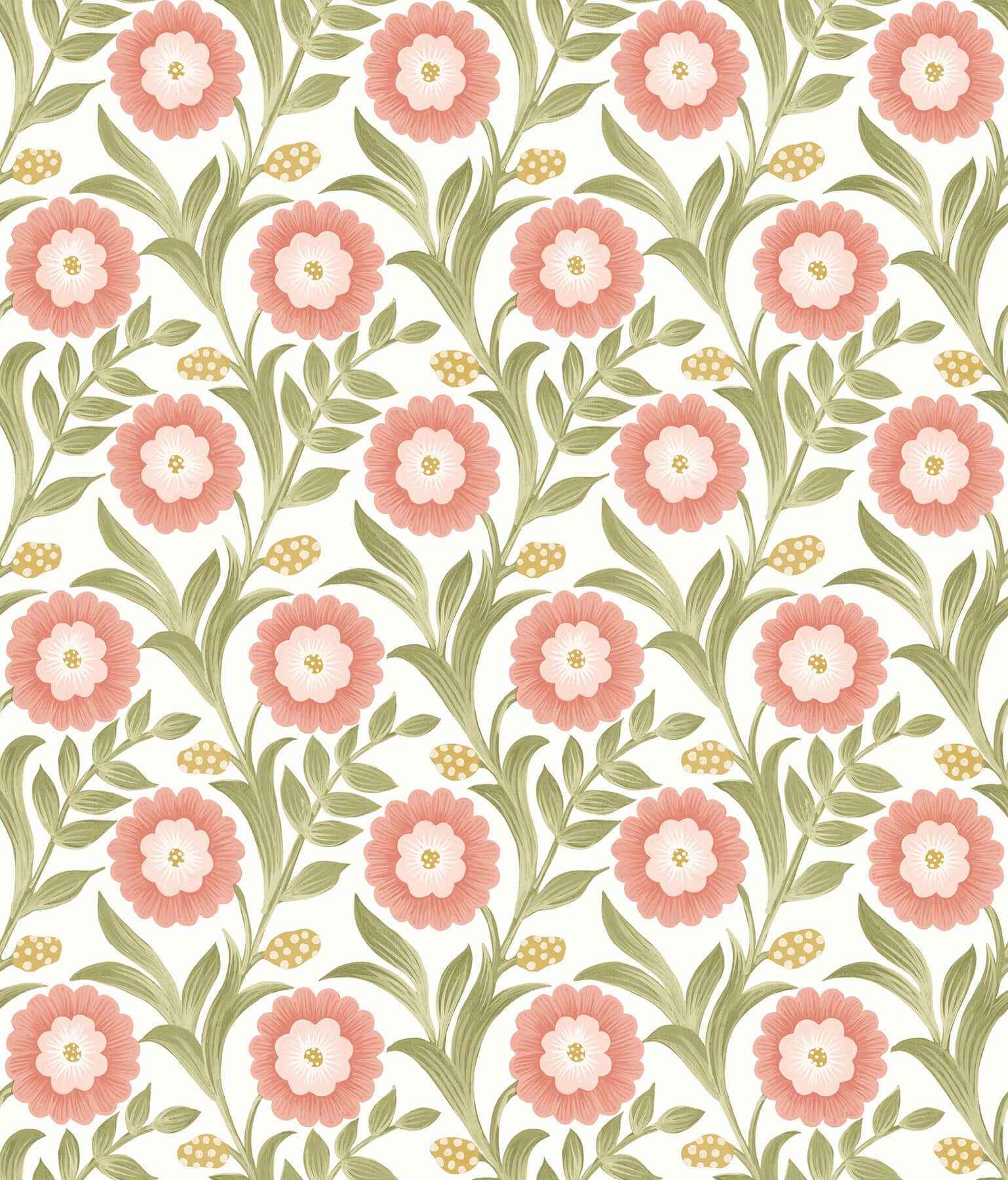 Lillian Pink Floral Vine Peel & Stick Wallpaper - York Wallcoverings - PSW1582RL - York Wallcoverings Wallpaper