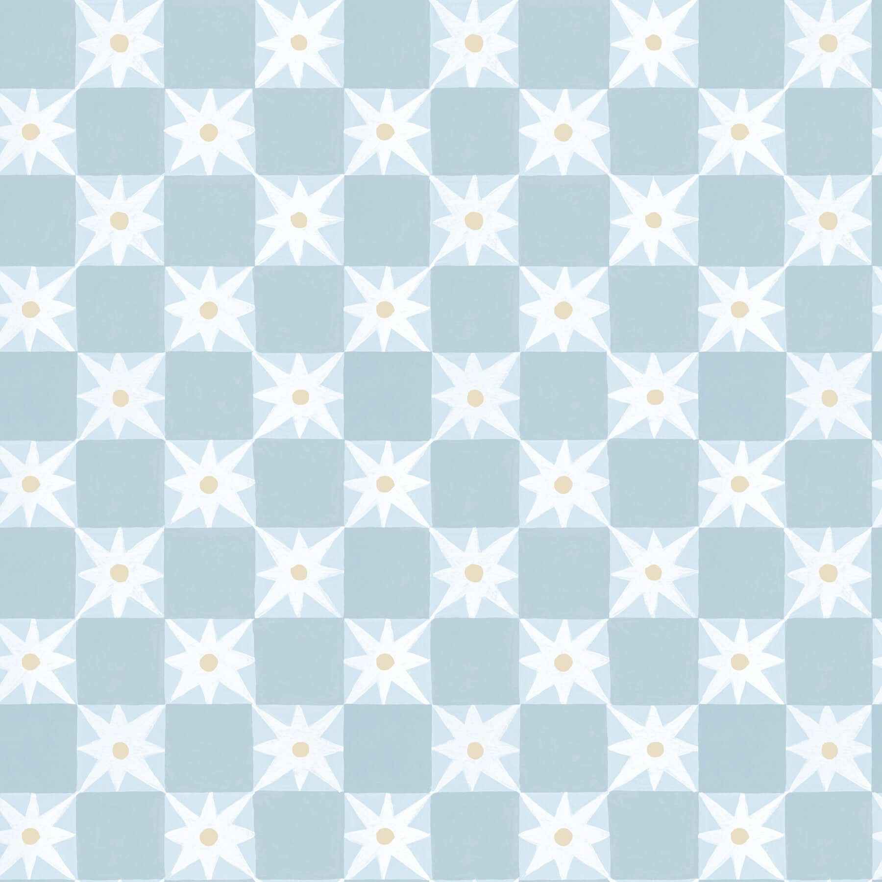 Stardust Blue Checkerboard Peel & Stick Wallpaper - York Wallcoverings - PSW1588RL - York Wallcoverings Wallpaper