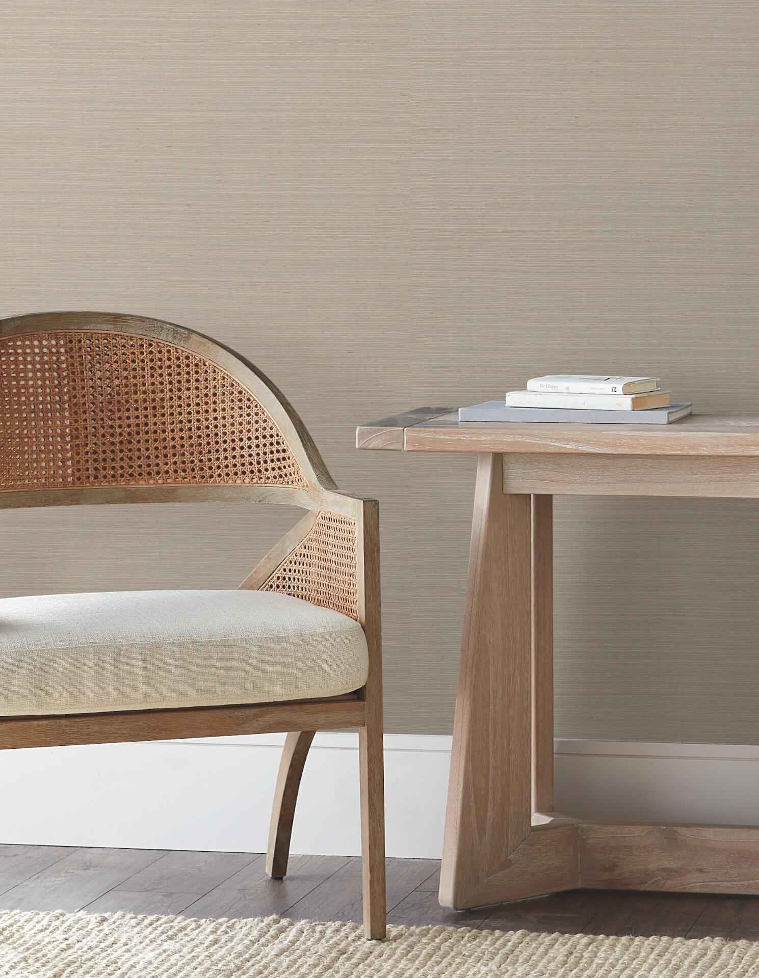 Natural Sisal Warm Grey Peel & Stick Grasscloth Wallpaper - York Wallcoverings - PSW1597RL - York Wallcoverings Wallpaper