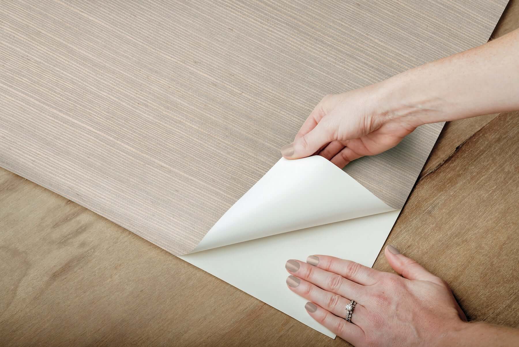 natural-grasscloth-peel-stick-wallpaper-warm-grey-york-wallcoverings-psw1597rl - York Wallcoverings Wallpaper