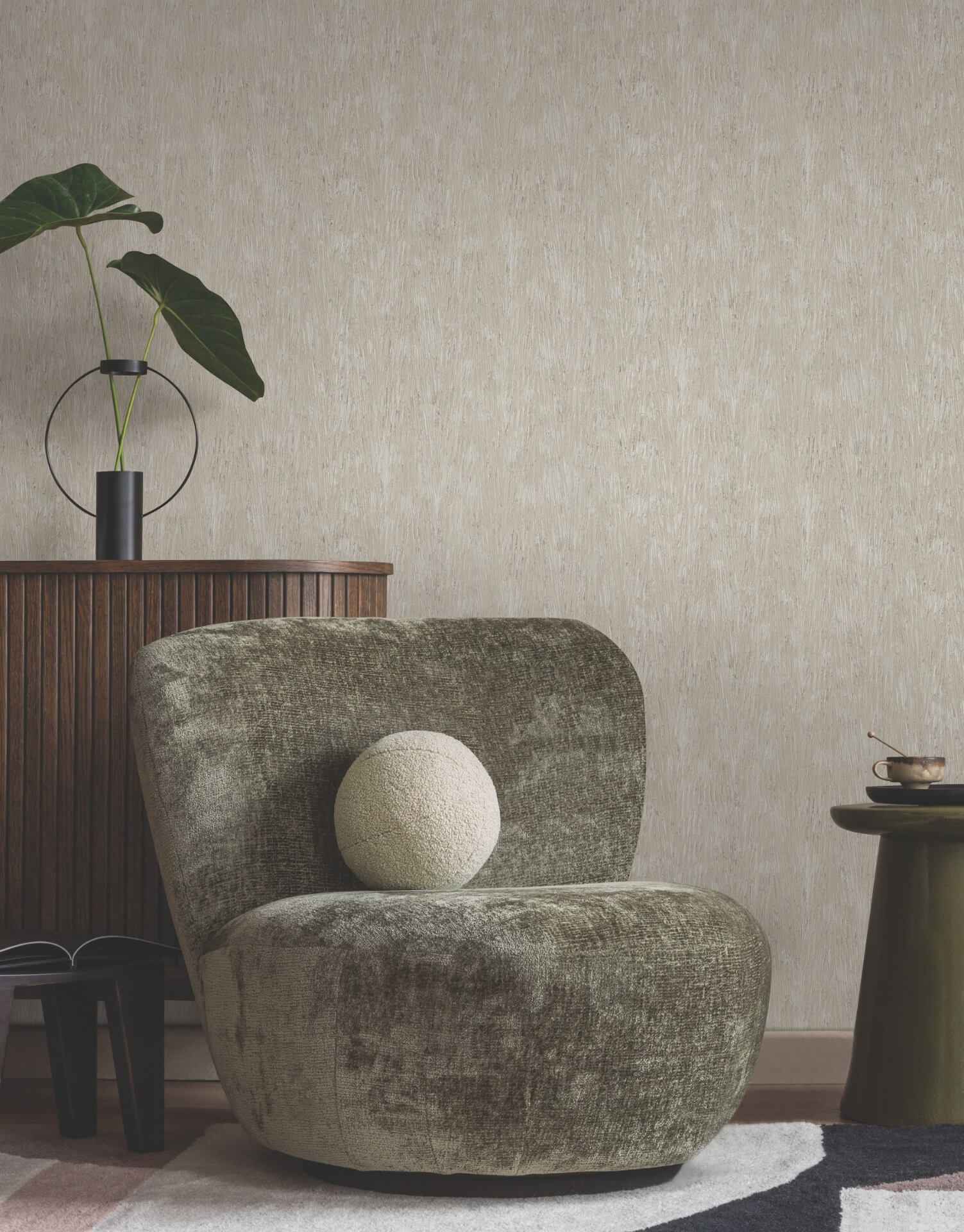 Gilded Plume Warm Grey Wallpaper - York Wallcoverings - FM1003