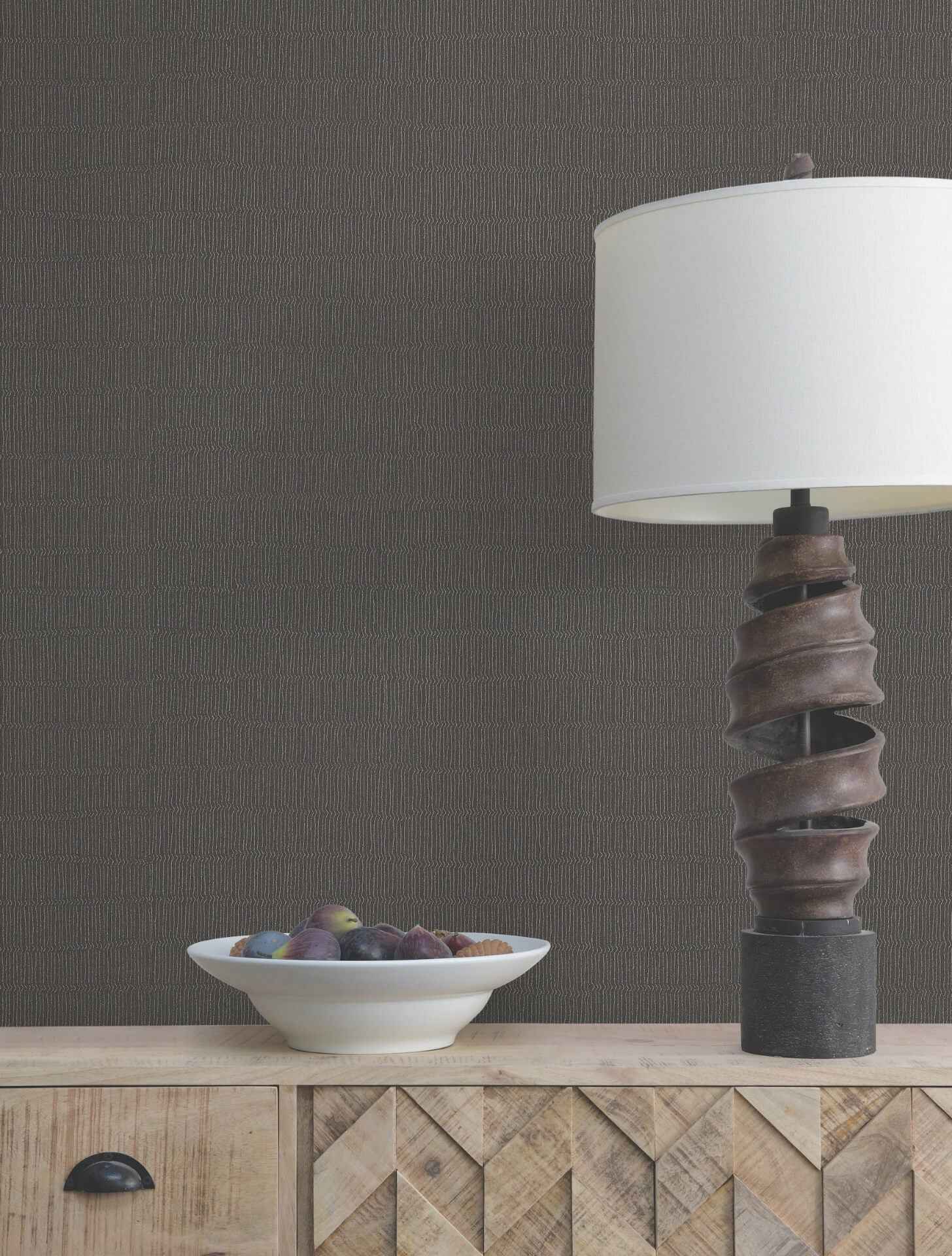 Tectonic Texture Black & Silver Wallpaper - York Wallcoverings - FM1011