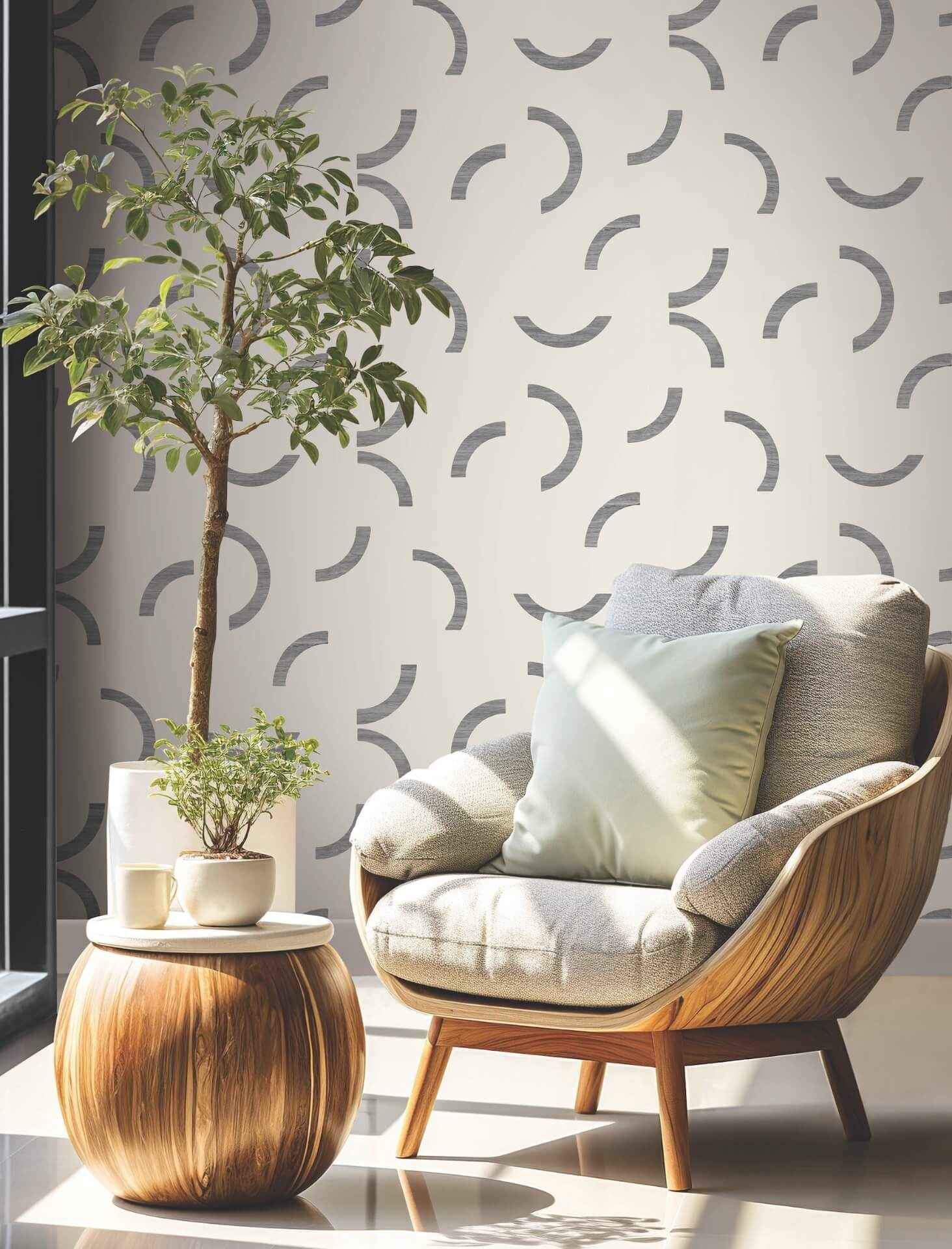 Lunula Black Wallpaper - York Wallcoverings - FM1022