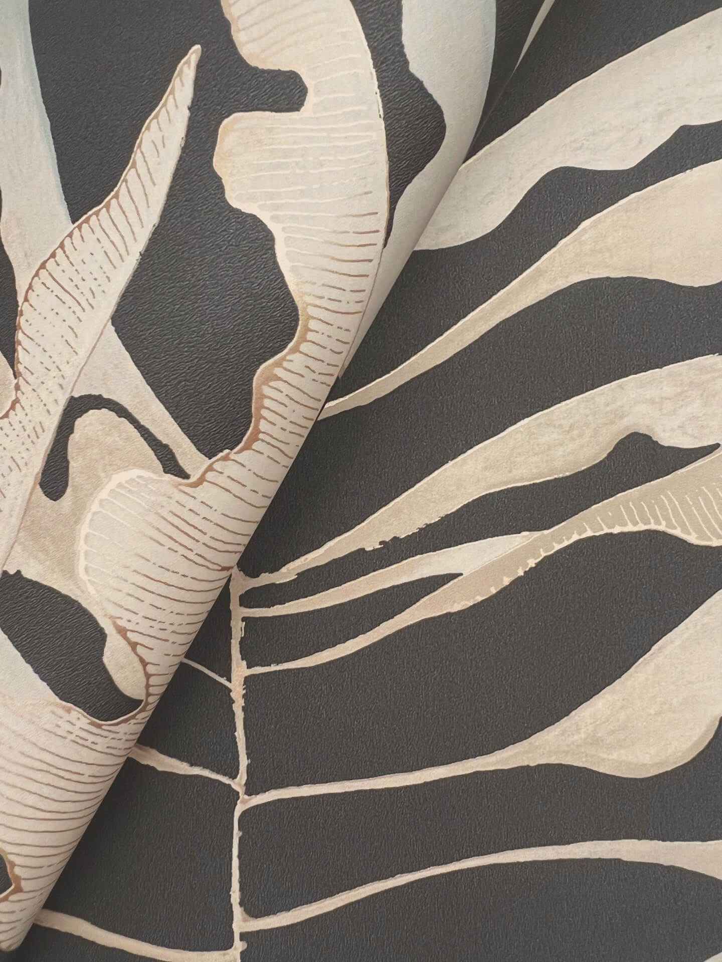 Leaf Column Black Wallpaper - York Wallcoverings - FM1042 - York Wallcoverings Wallpaper