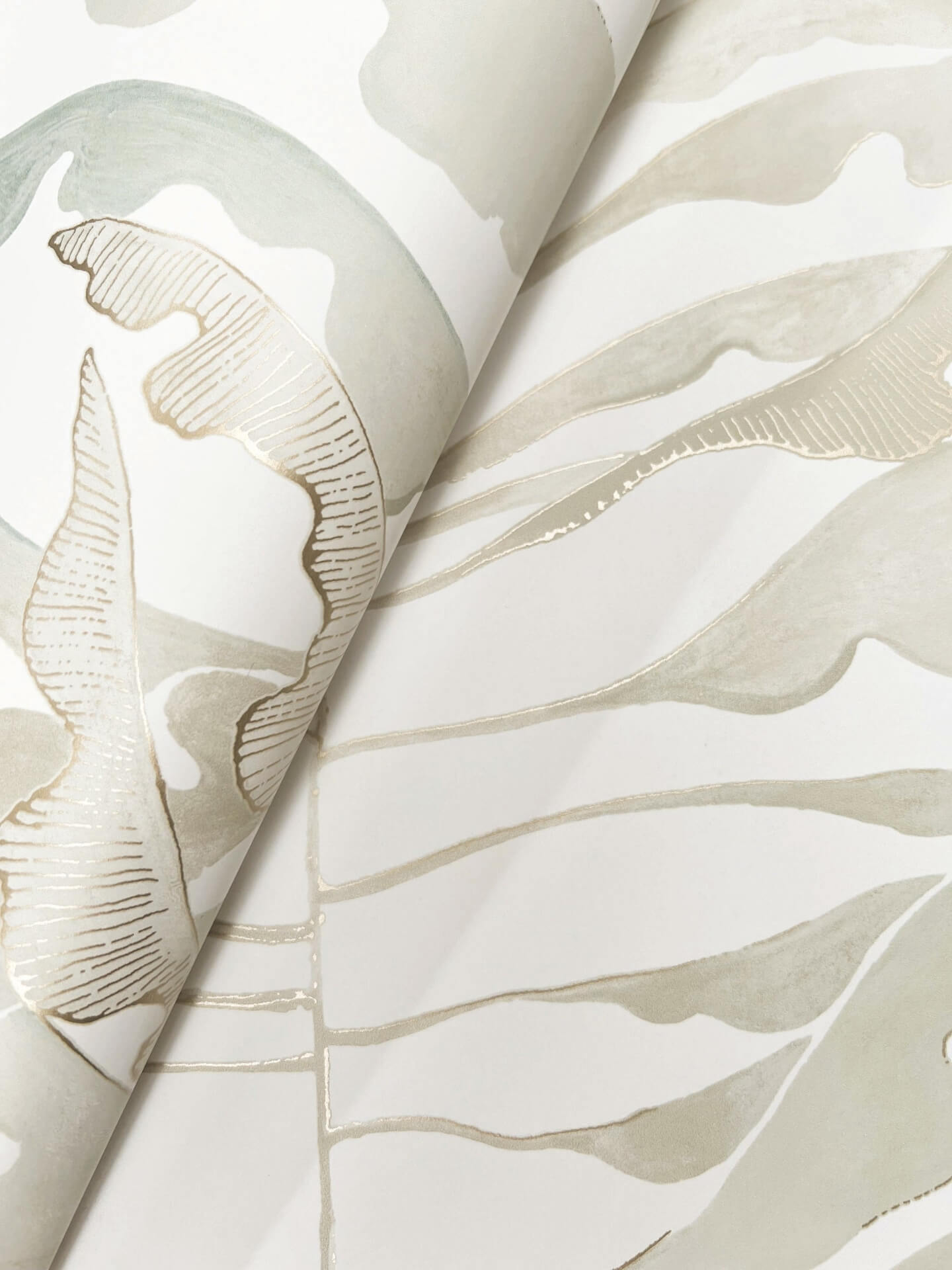 leaf-column-wallpaper-green-york-wallcoverings-fm1045 - York Wallcoverings Wallpaper