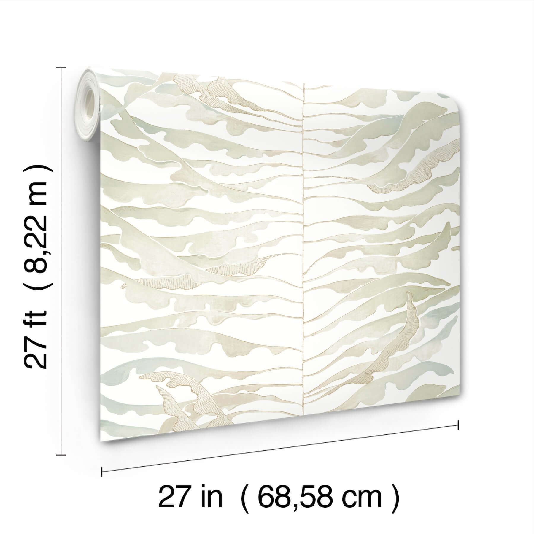 leaf-column-wallpaper-green-york-wallcoverings-fm1045 - York Wallcoverings Wallpaper