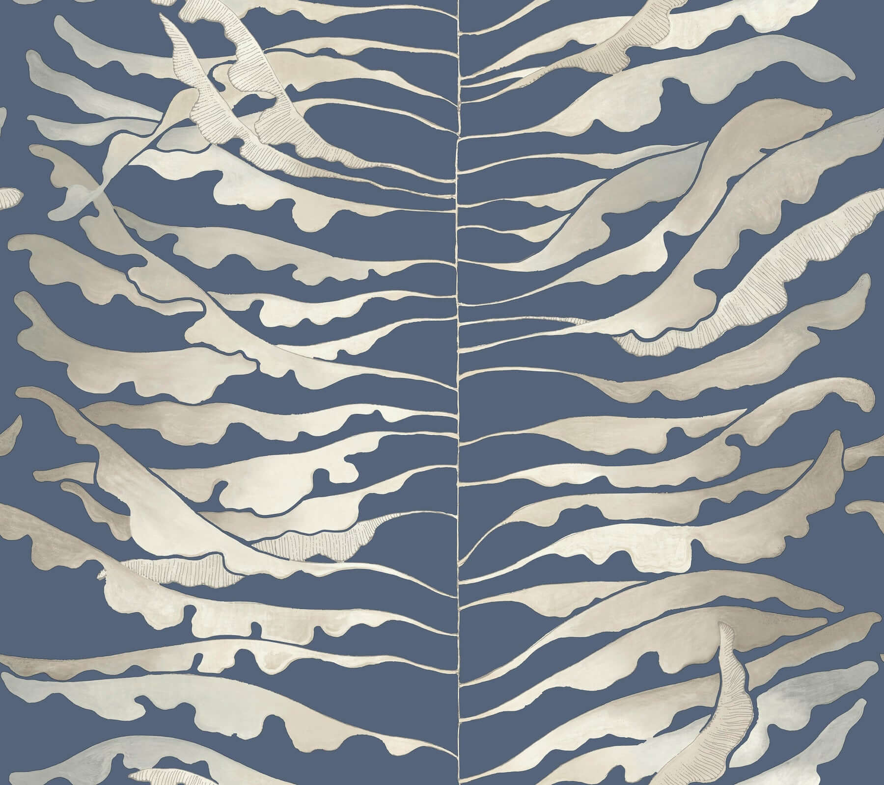 leaf-column-navy-wallpaper-york-wallcoverings-fm1043 - York Wallpaper Wallpaper