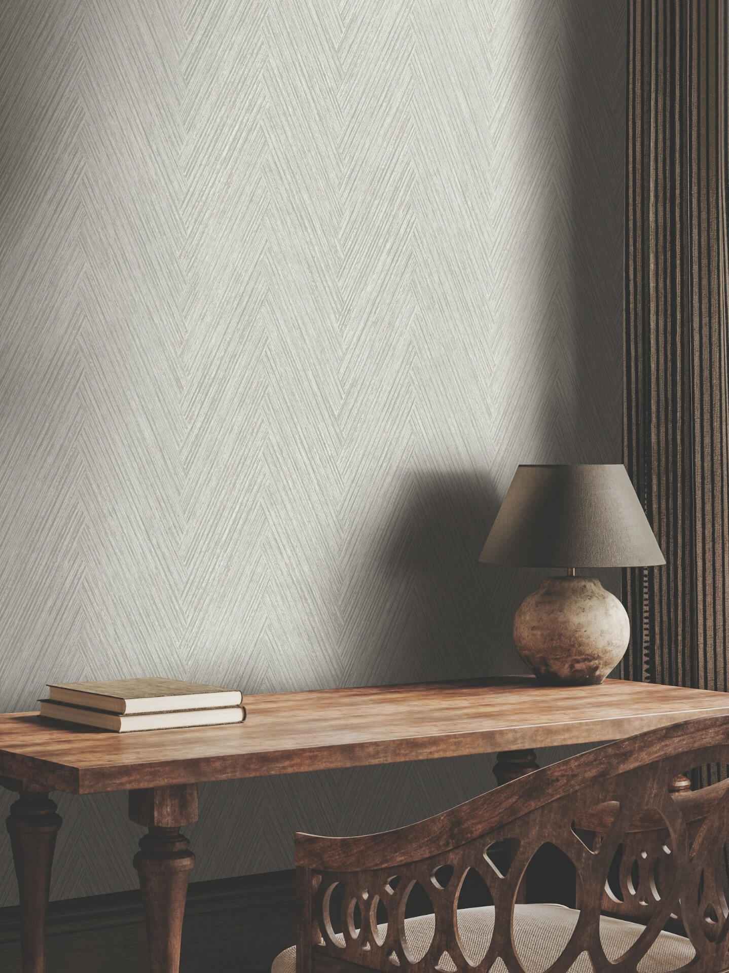 Thatched Chevron Dove Wallpaper - York Wallcoverings - FM1055 - York Wallcoverings Wallpaper
