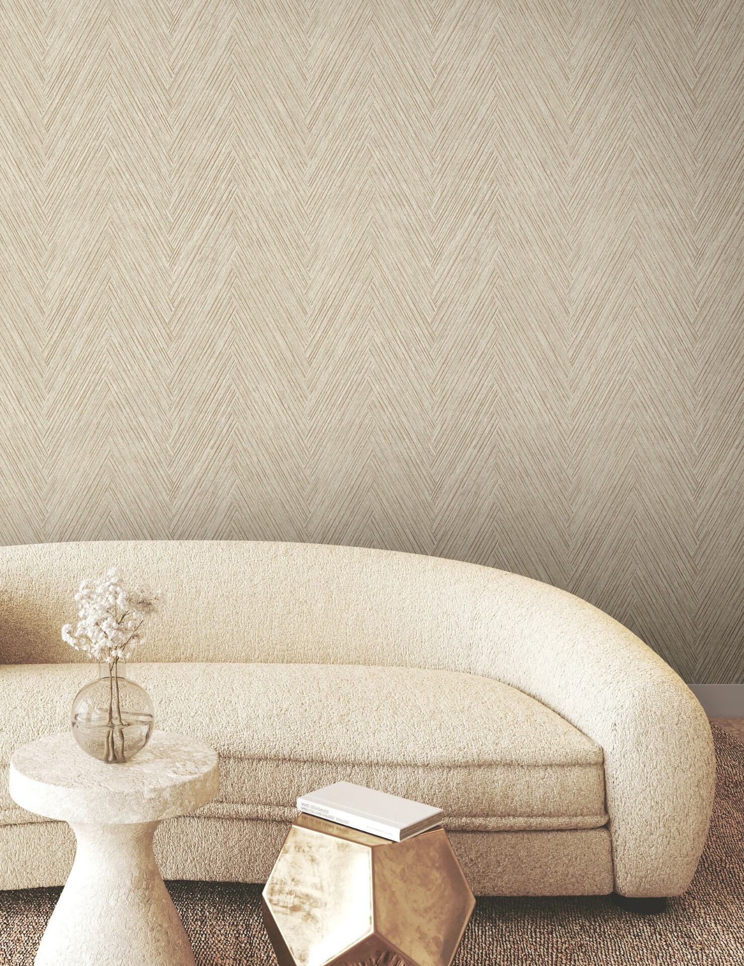 thatched-chevron-terracotta-wallpaper-york-wallcoverings-fm1053 - York Wallpaper Wallpaper