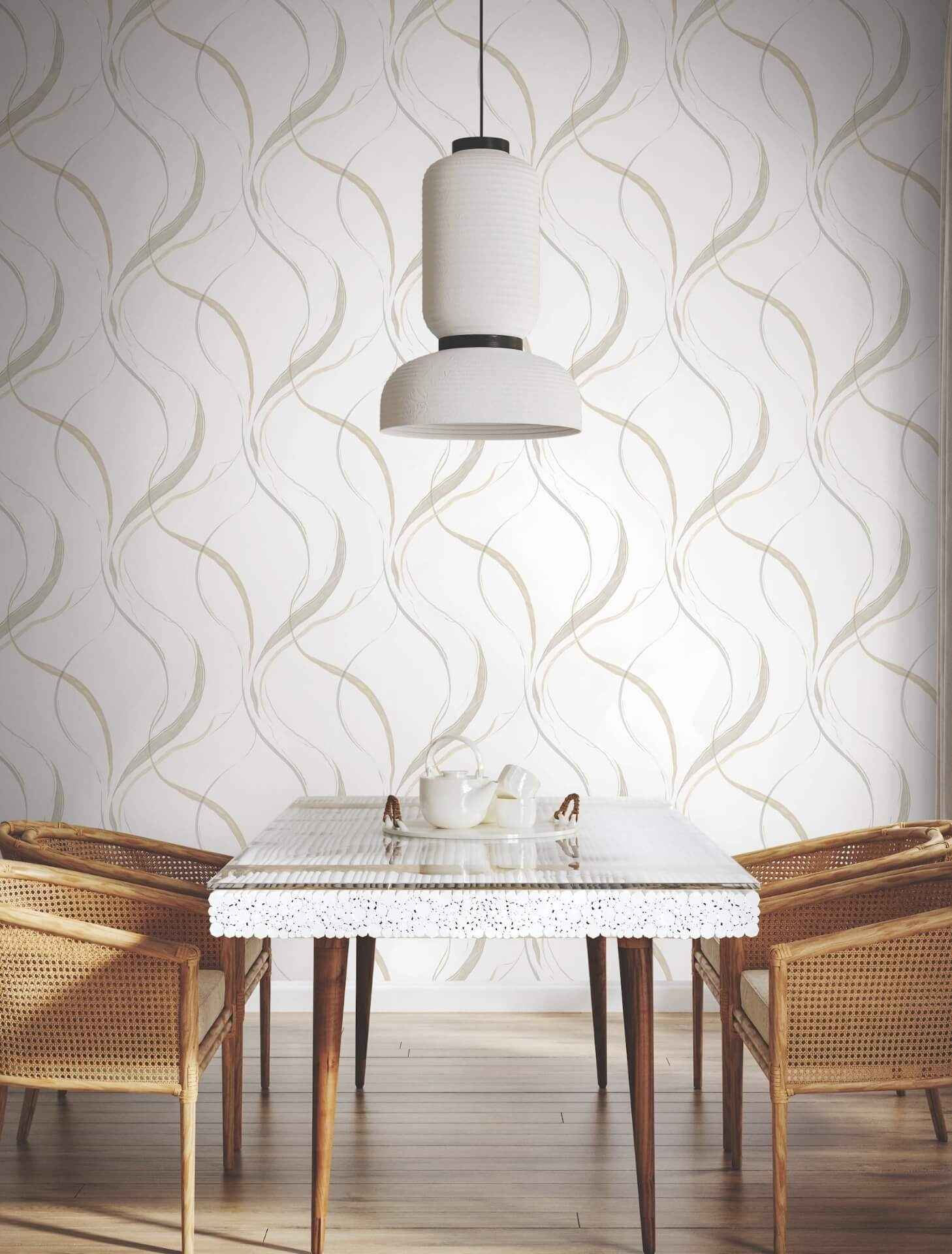 Ink Flow Neutral Wallpaper - York Wallcoverings - FM1093