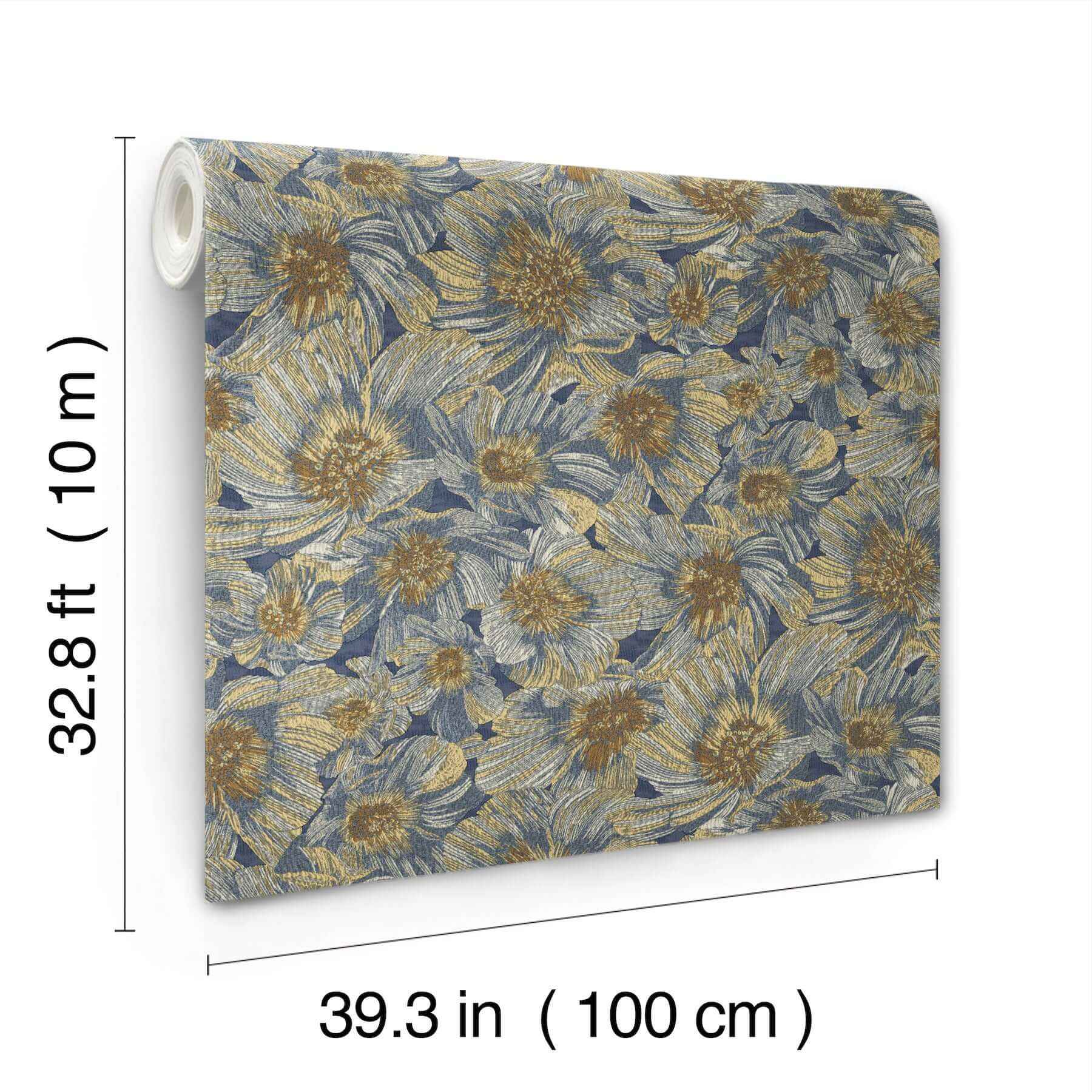 Anemoni Blue Wallpaper - York Wallcoverings - MI10501 - York Wallcoverings Wallpaper